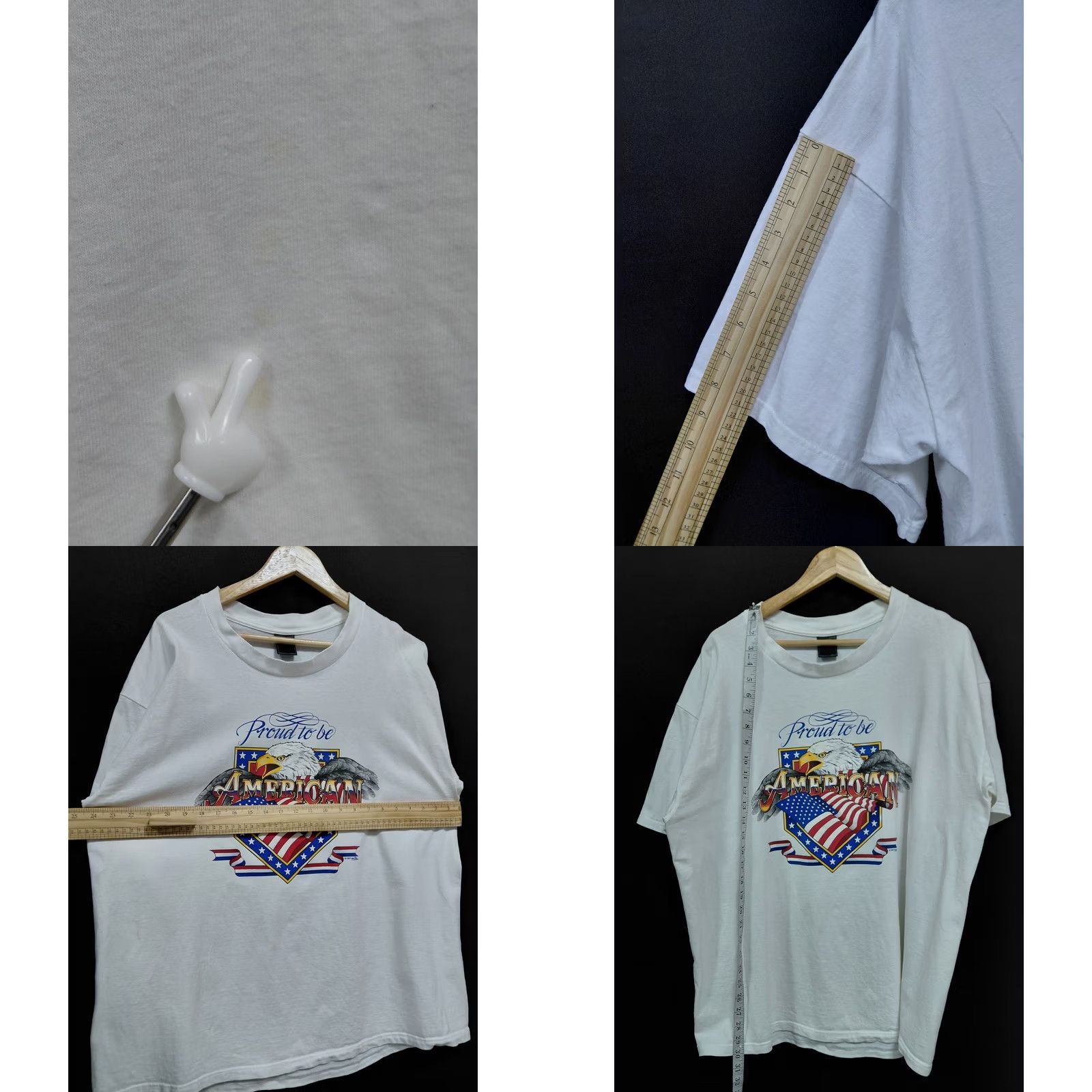Vintage VINTAGE CLASSIC PLATINUM Proud to be American T-Shirt White 2XL Short Sleeve Crew Neck Mens Graphic Print Patriotic Retro Size US XXL / EU 58 / 5 - 8 Thumbnail