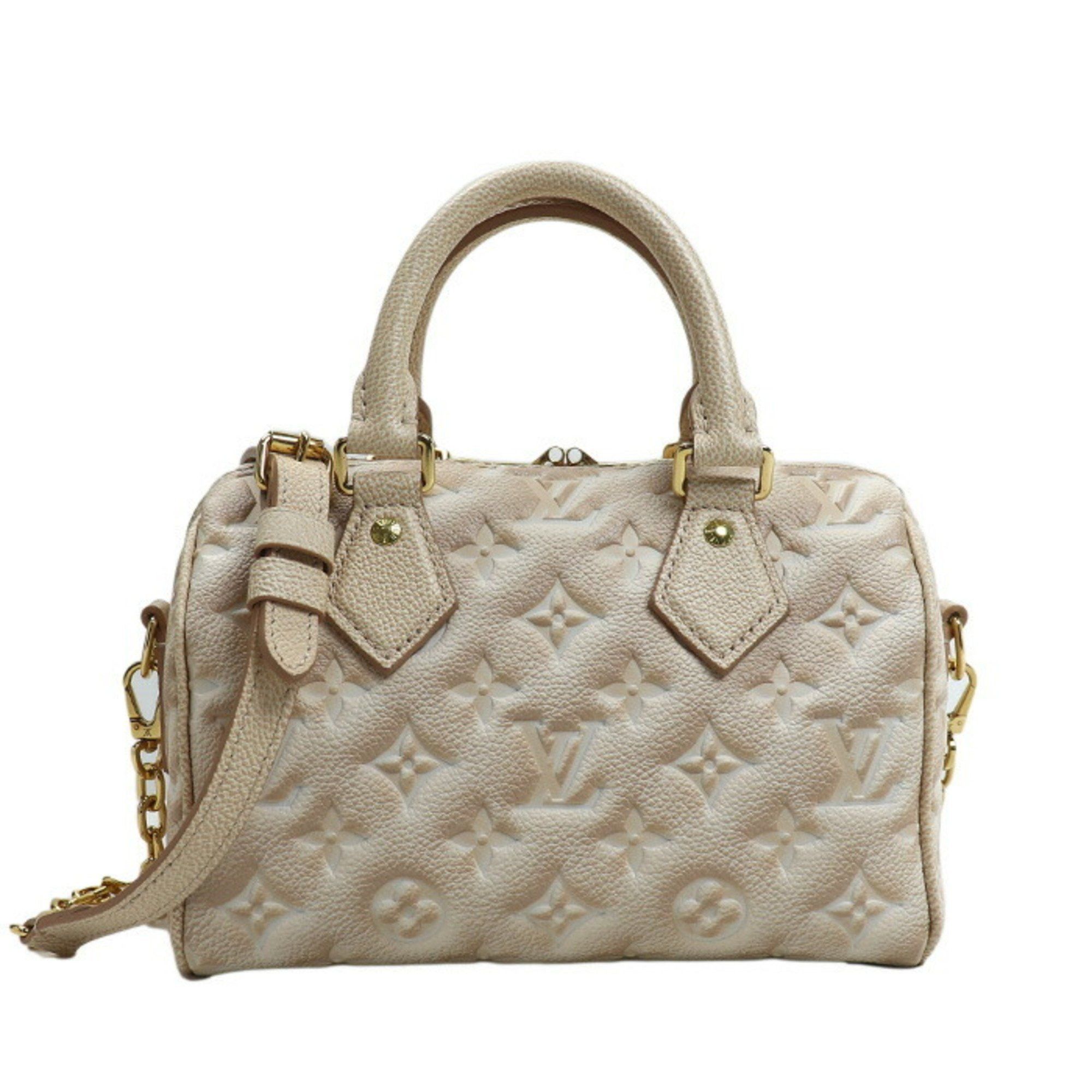 Louis Vuitton Speedy Bandouliere 20 2-Way Shoulder Bag Monogram Empreinte M46163 Women's in Beige