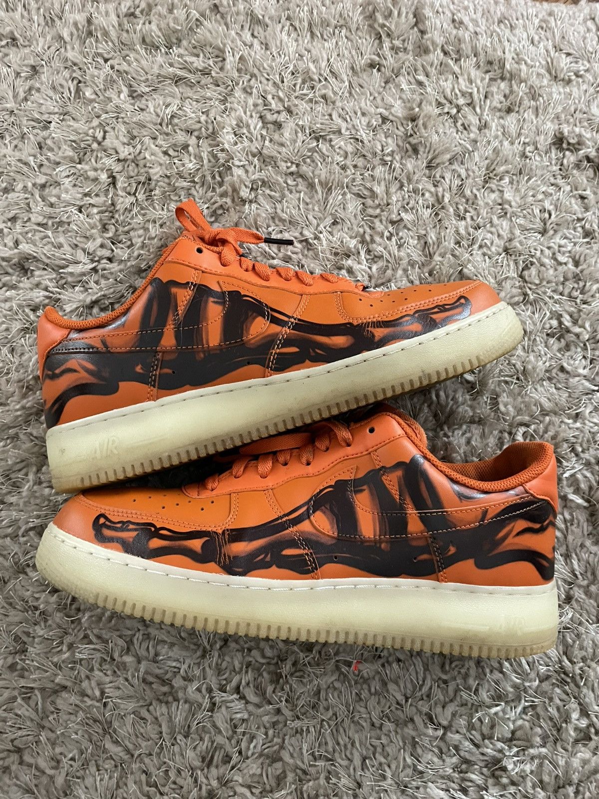Nike Nike Air Force 1 Orange Skeleton Size US 11 / EU 44 - 2 Thumbnail