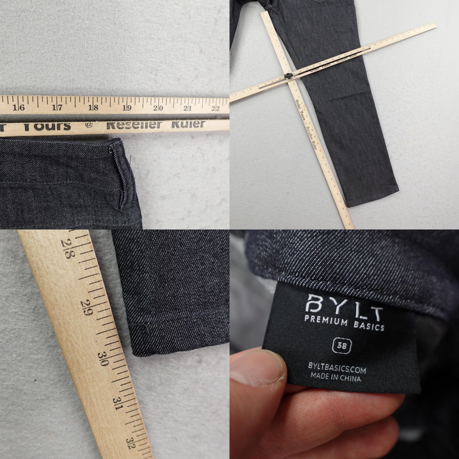 Vintage BYLT Performance Chino Pants Mens 38 Charcoal Gray Regular Fit Tapered Casual Golf Size US 38 / EU 54 - 8 Thumbnail