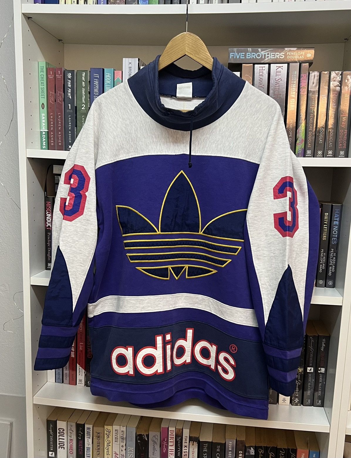 Adidas Vintage 90s ADIDAS Big Logo Sweater Size US L / EU 52-54 / 3 - 1 Thumbnail