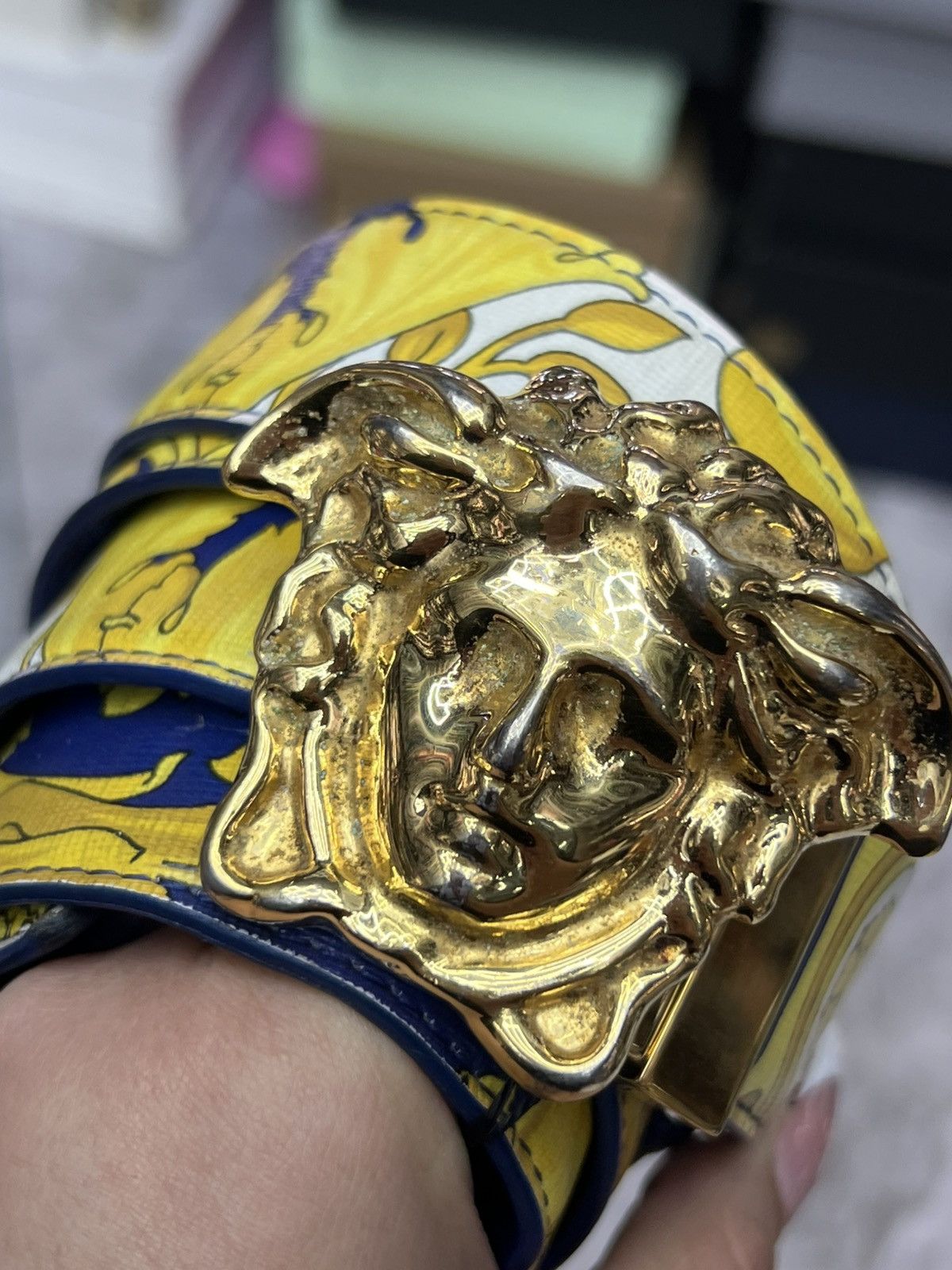 Versace Versace Blue/Medusa Belt Size 40 - 4 Thumbnail