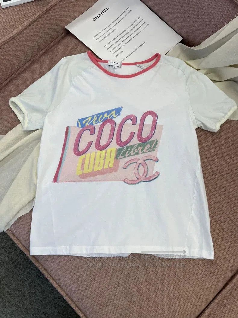 Chanel Chanel Coco Logo Short Sleeve T. Size US M / EU 48-50 / 2 - 1 Thumbnail