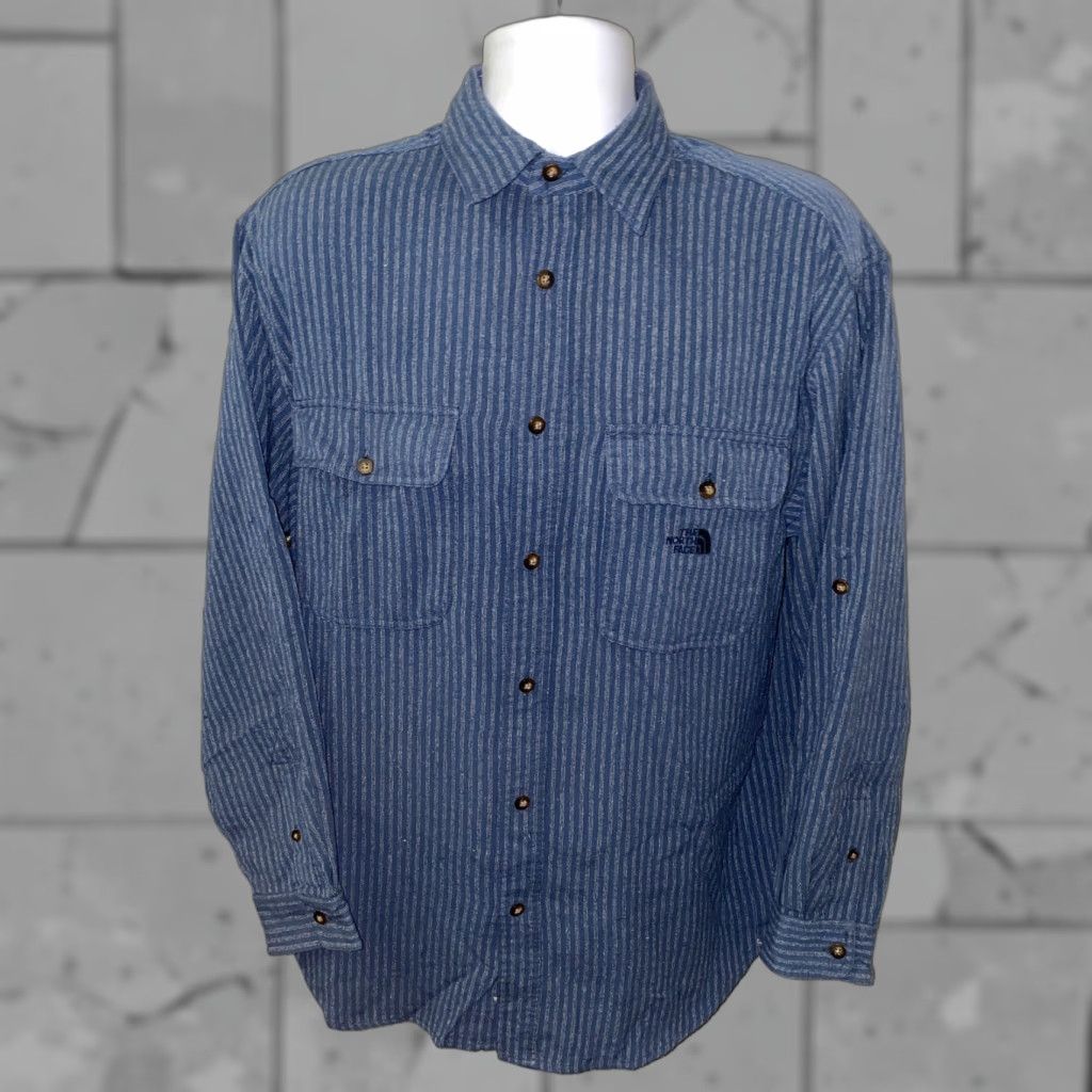 The North Face The North Face Shirt Mens Blue Striped Long Sleeve Button Front Size M Size US M / EU 48-50 / 2 - 1 Thumbnail