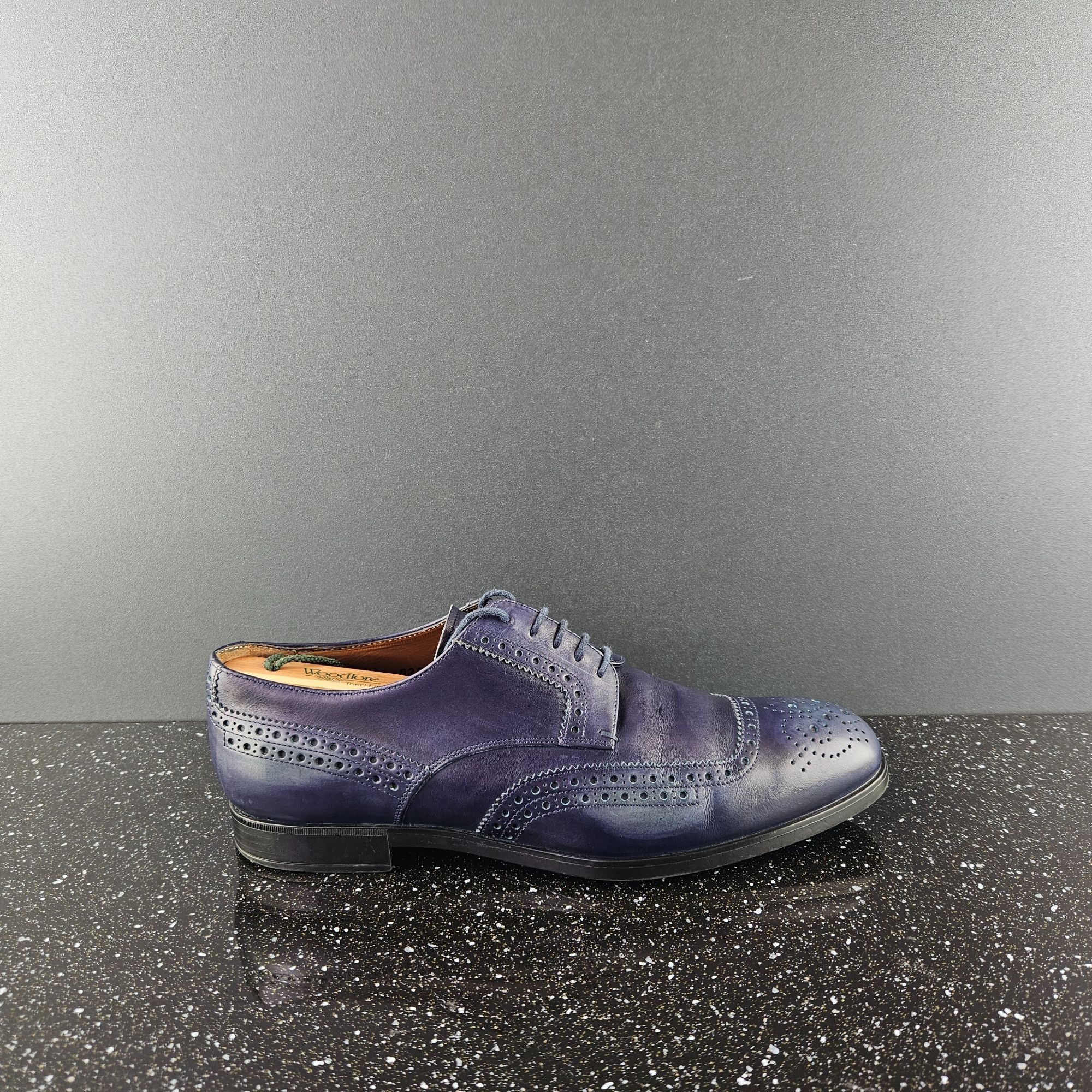 Prada Prada Blue Patina Leather Brogues Dress Shoes (Y0721) Size US 8.5 / EU 41-42 - 1 Thumbnail