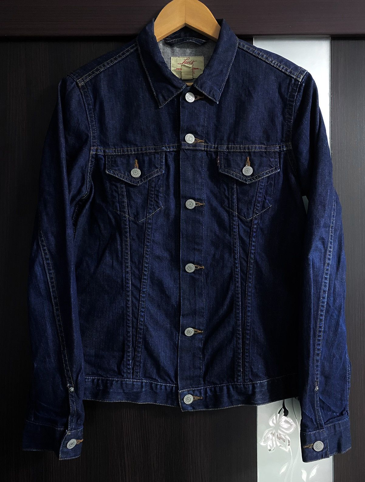 Levi's Women’s Levi’s Navy Denim Vintage Jacket Streetwear Size L / US 10 / IT 46 - 3 Thumbnail