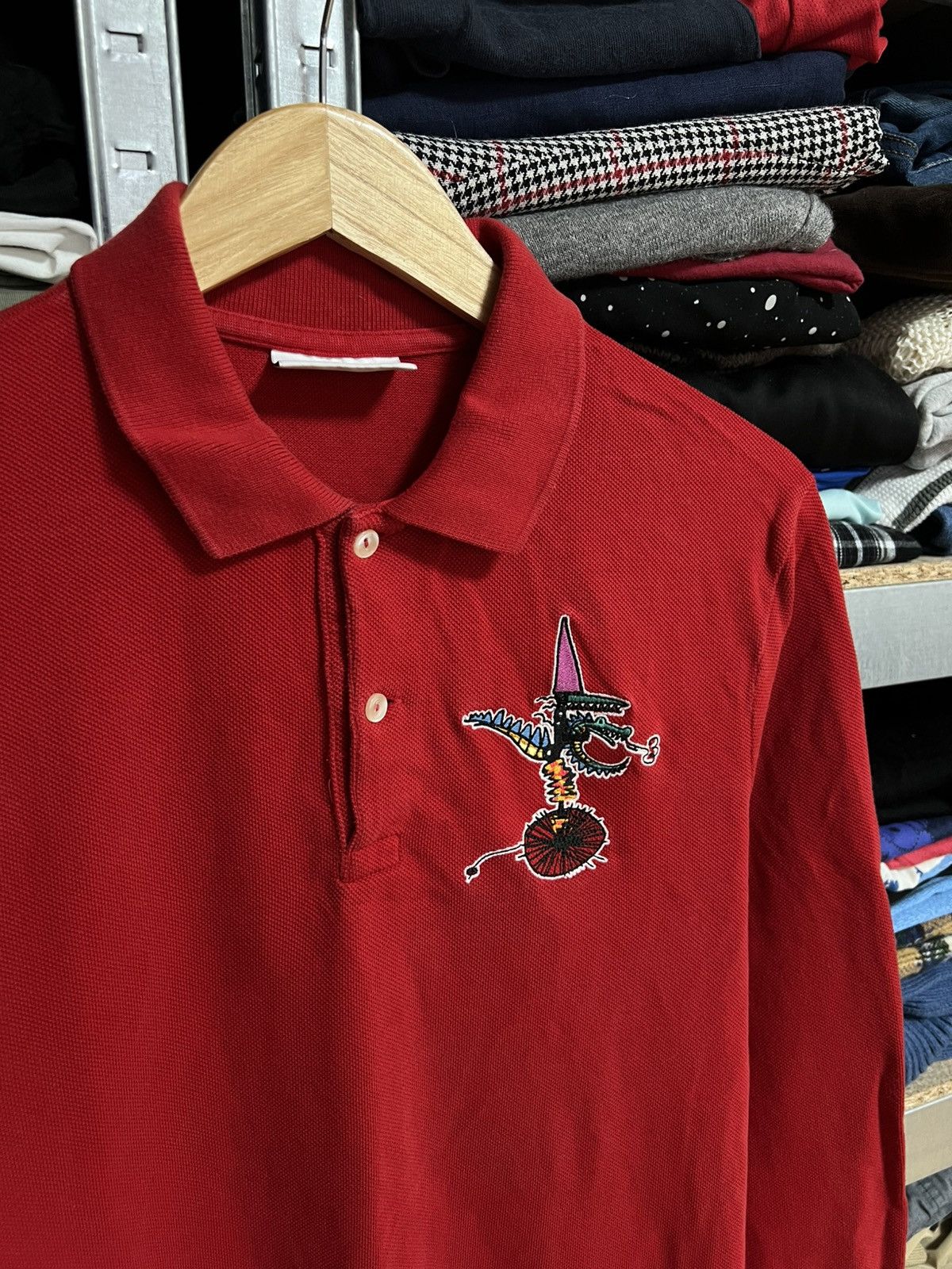 Lacoste Lacoste Jean Paul Goude Polo Shirt Long Sleeve Button Sz 4 Size US M / EU 48-50 / 2 - 2 Thumbnail