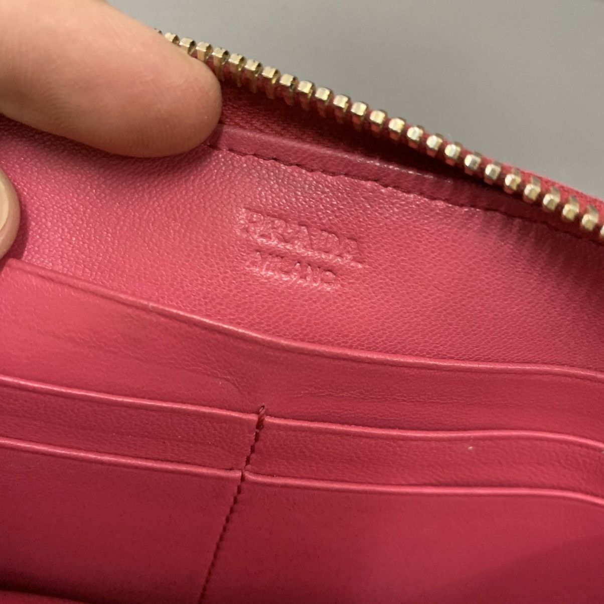Prada Prada Pink Leather Wallet Size ONE SIZE - 9 Thumbnail