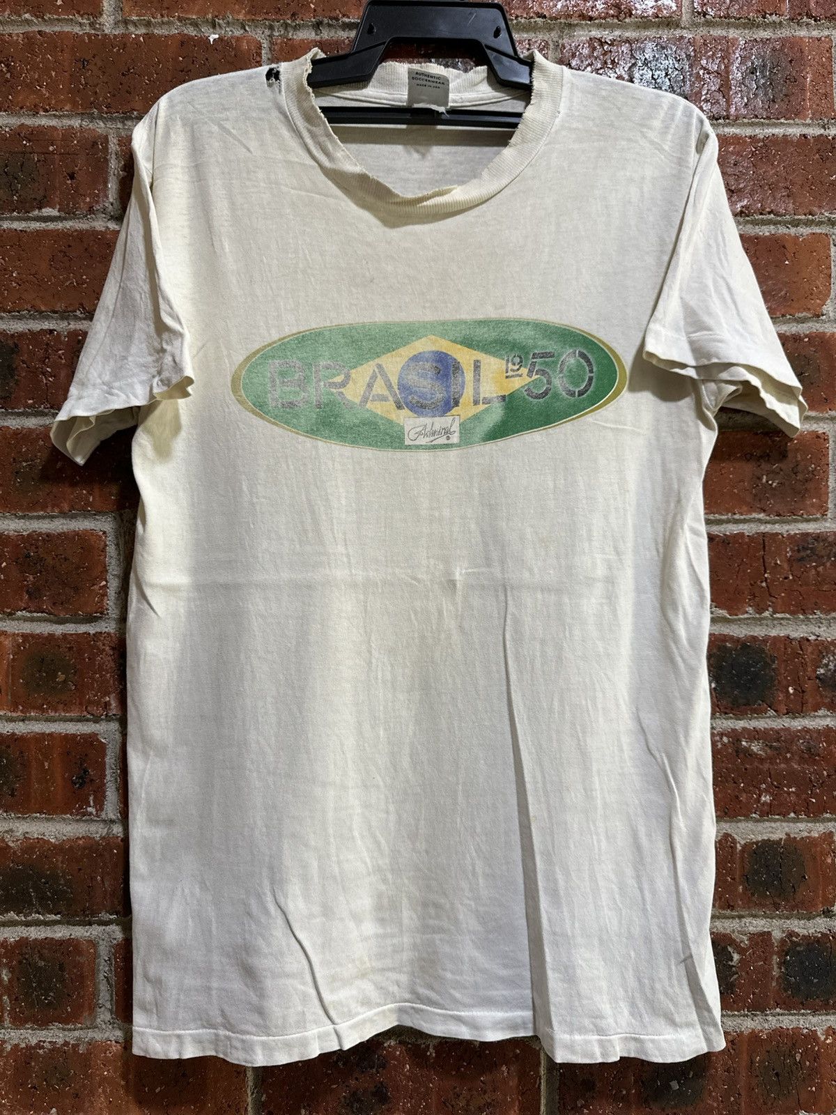 Vintage Thrashed Vintage 80s Admiral Brasil 1950 Distressed Tee Size US M / EU 48-50 / 2 - 1 Thumbnail