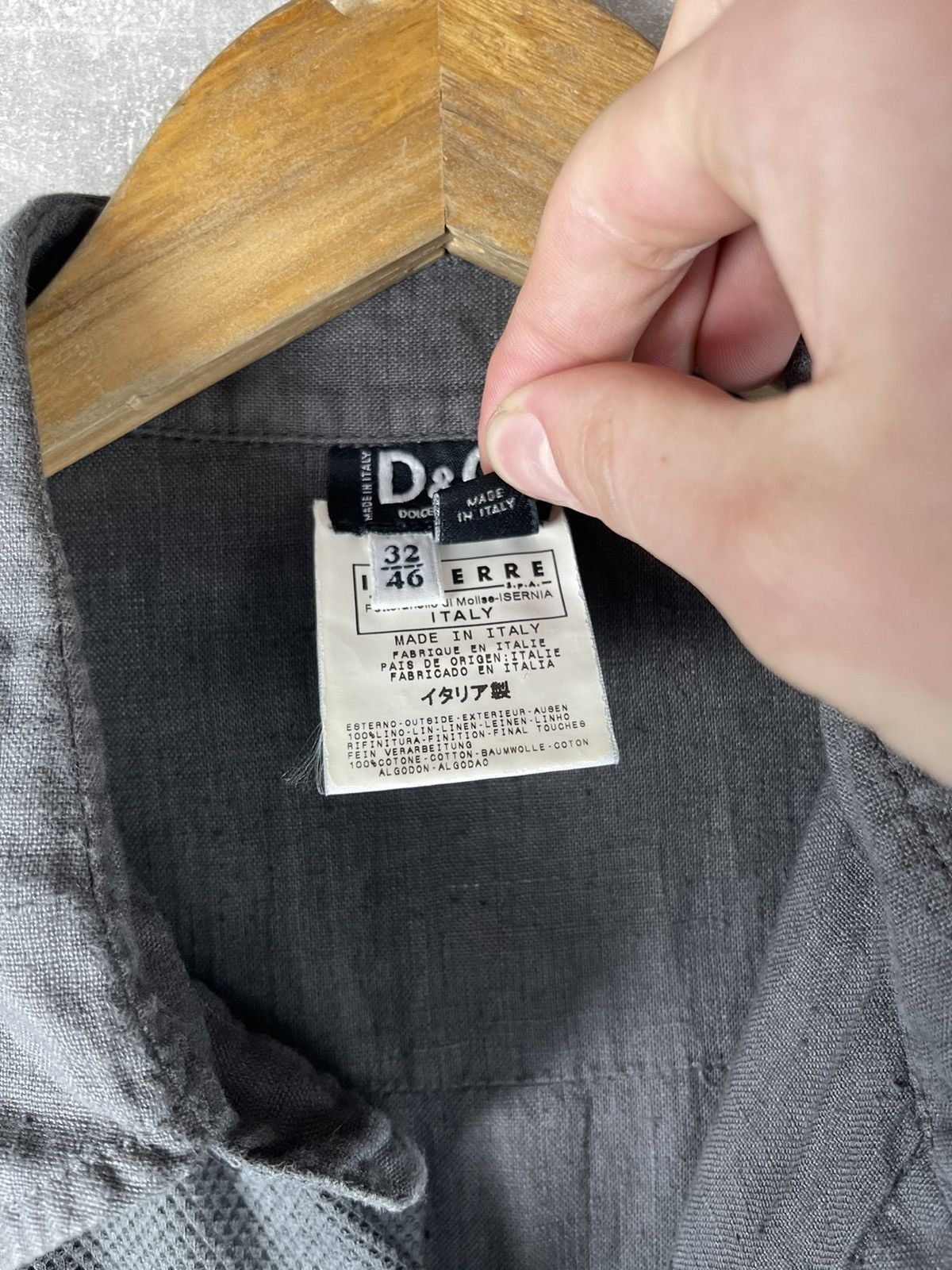 Dolce & Gabbana Dolce & Gabbana D&G Archives 00s Linen Shirt Gray Military Size US S / EU 44-46 / 1 - 12 Thumbnail