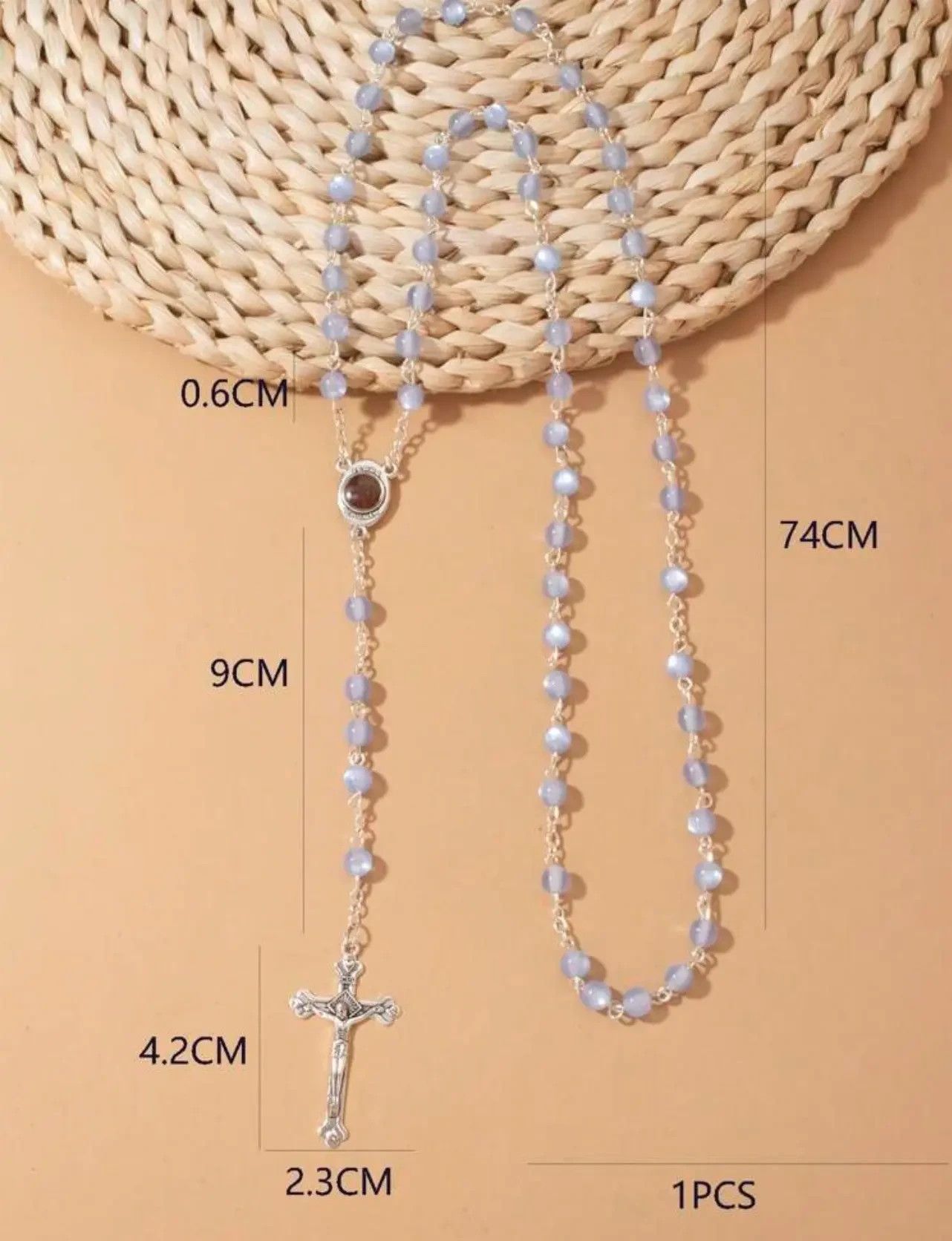 Jewelry cross rosary Bead Necklace Size ONE SIZE - 2 Thumbnail