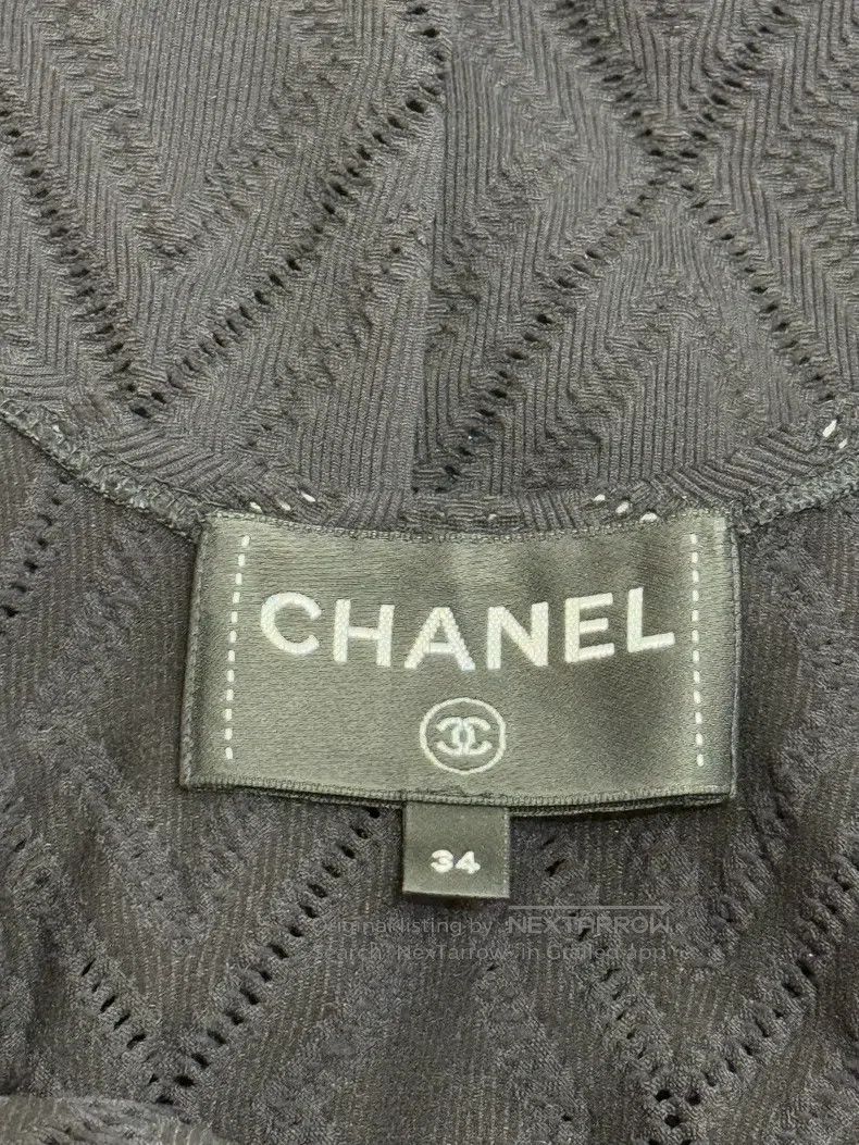 Chanel Chanel Black classic diamond checkered ruffle sleeveless d Size XXS / US 00 / IT 34 - 4 Thumbnail