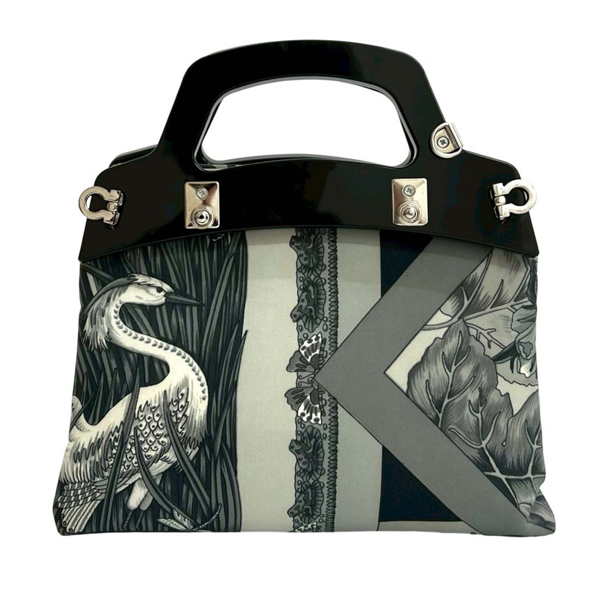 Salvatore Ferragamo Salvatore Ferragamo Printed Canvas Acrylic Top Handle Bag Size ONE SIZE - 1 Thumbnail