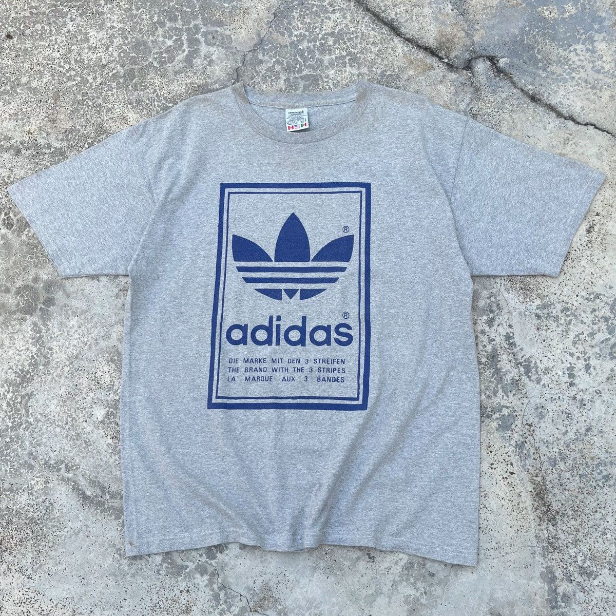 Adidas Vintage 90s Adidas Trefoil Nice Mirror Print Design Tee Size US XL / EU 56 / 4 - 1 Thumbnail