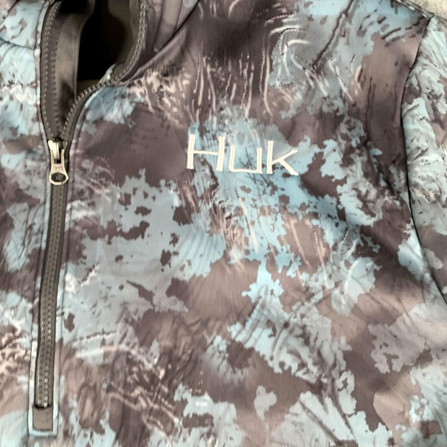 Vintage Huk Shirt Mens Medium Blue Gray Camo Quarter Zip Pullover Performance Fishing Size US M / EU 48-50 / 2 - 5 Thumbnail