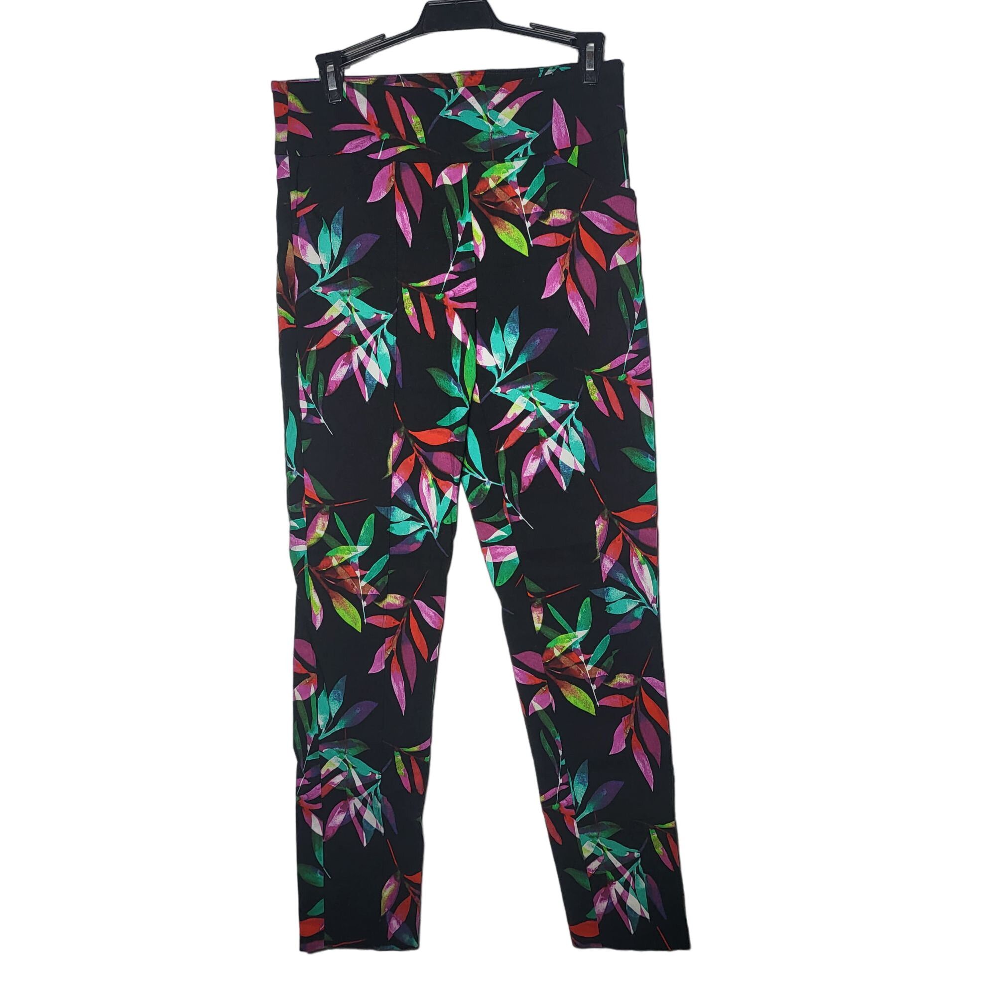 Joseph Ribkoff Joseph Ribkoff Colorful Palm Print Pull On Pants Pockets ...