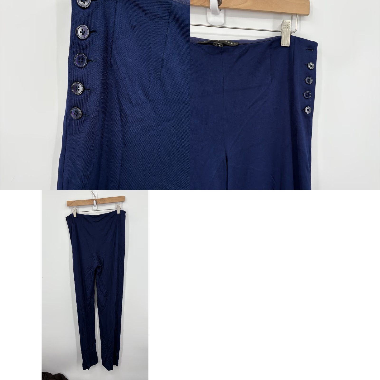 Ralph Lauren Ralph Lauren Black Label Pants Womens 12 Blue Wide Leg Sailor Luxury Old Money Size 34" / US 12 / IT 48 - 8 Thumbnail