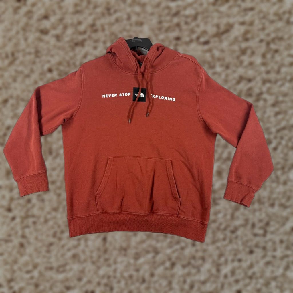 The North Face The North Face Mens Hoodie Pullover Sweatshirt Red Jersey Cotton Blend Large L Man Outdoors Comforthoodie Size US L / EU 52-54 / 3 - 1 Thumbnail