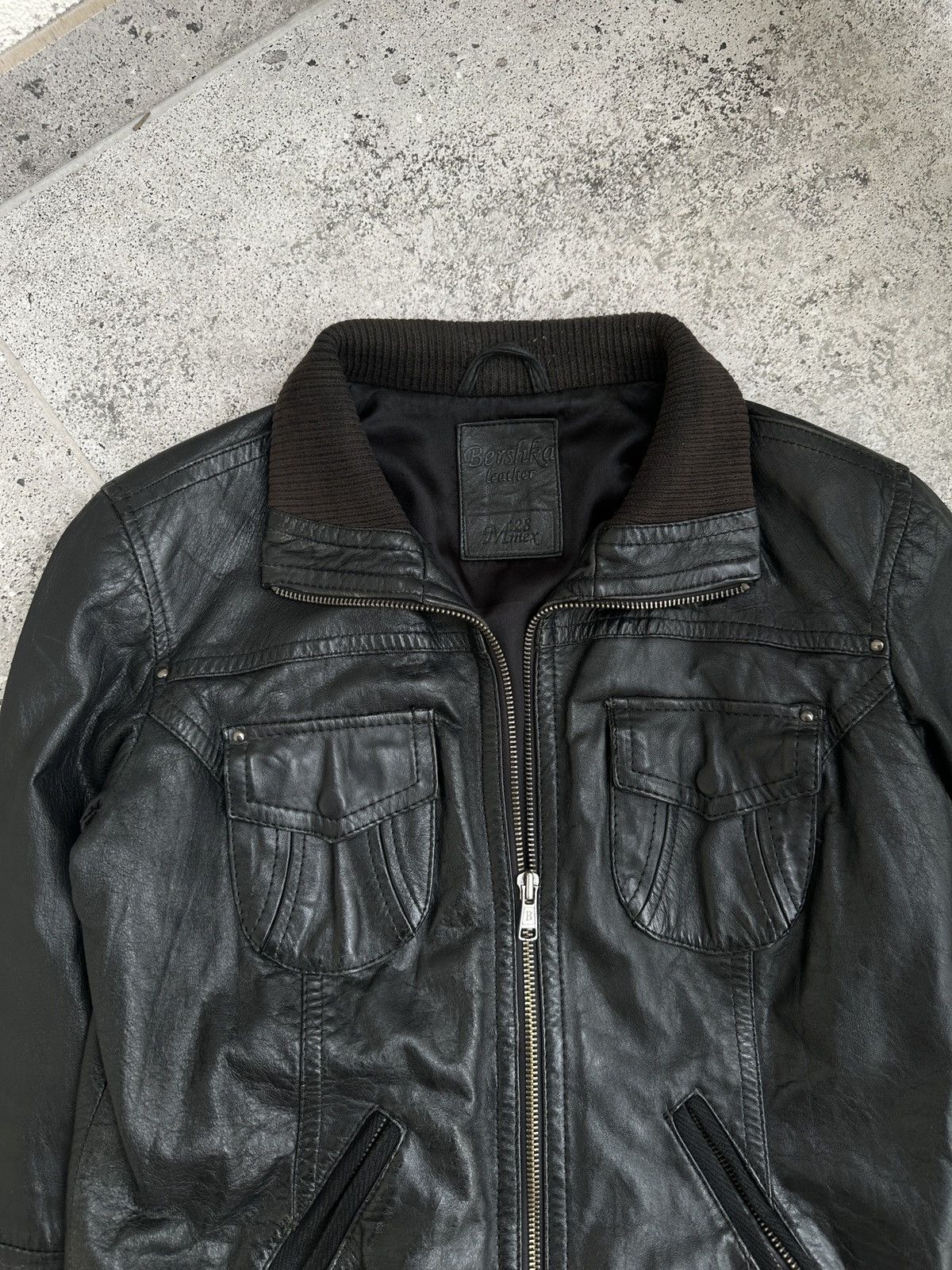 Vintage 2000s Y2K Leather Biker Jacket in Black, Men's (Size M) — image 4 of 6