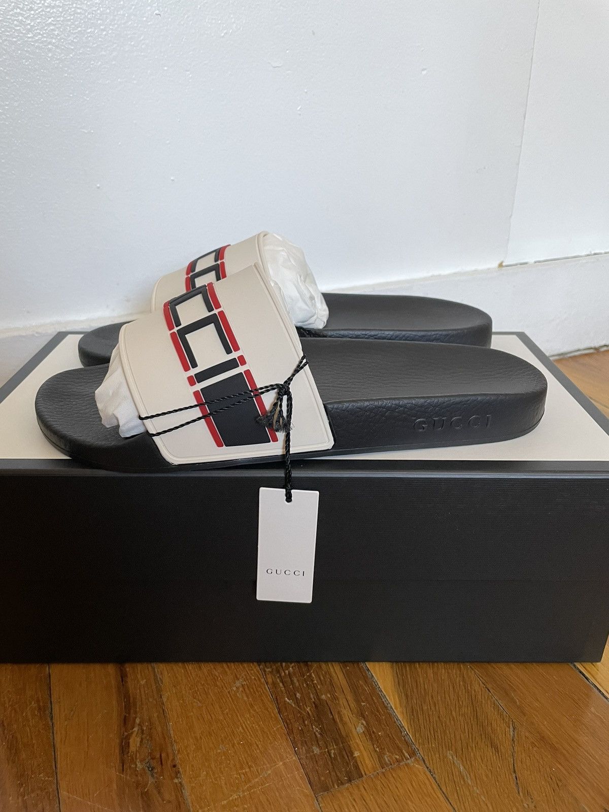 Gucci stripe strap shops sandal