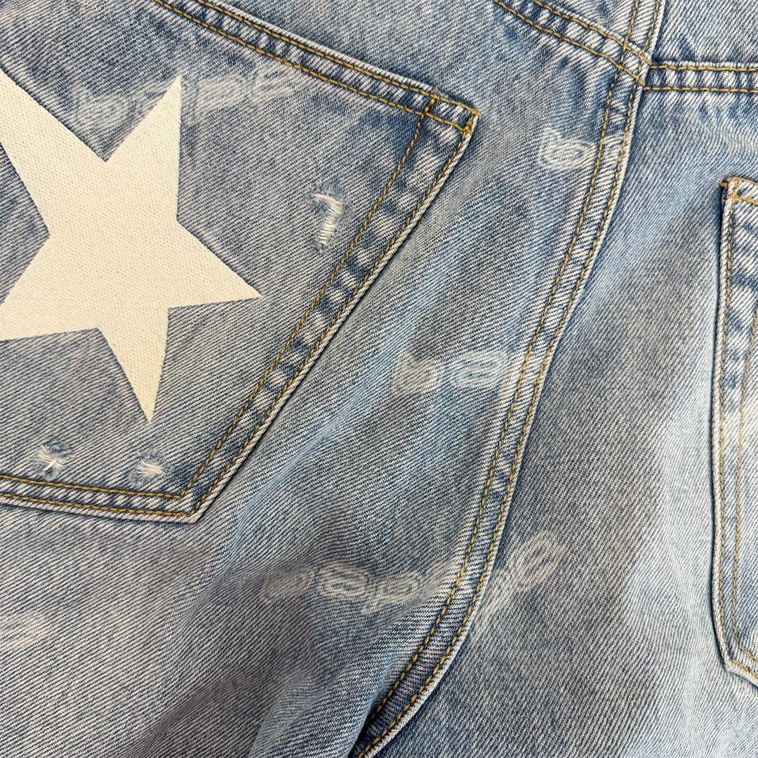 Bape BAPE Hexagram Laser Destroy Denim Pants (M) Size US 32 / EU 48 - 9 Thumbnail