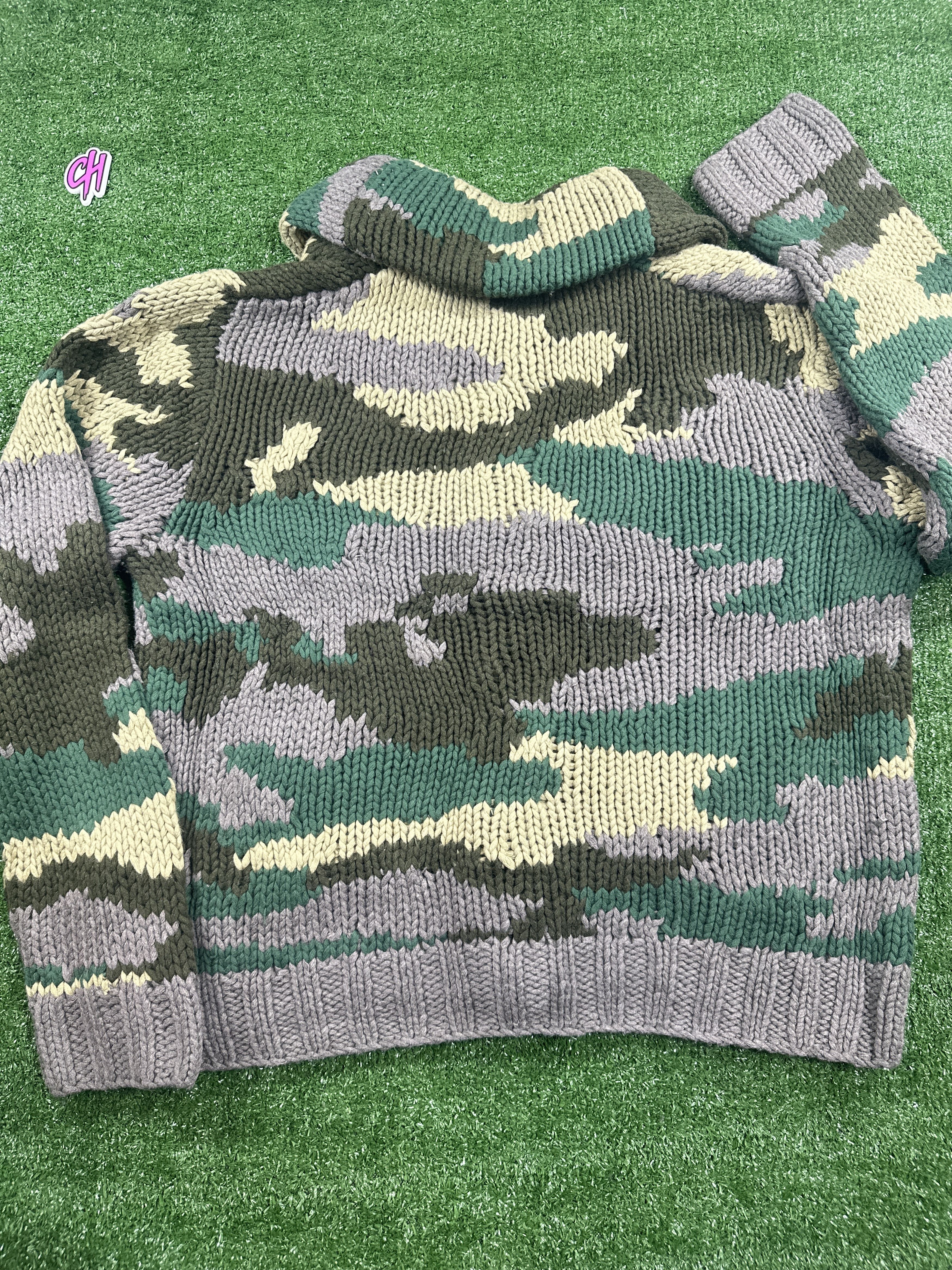 Rhude Rhude Heavyweight Knit Men's Camo Cardigan - Size Small Size US S / EU 44-46 / 1 - 4 Thumbnail