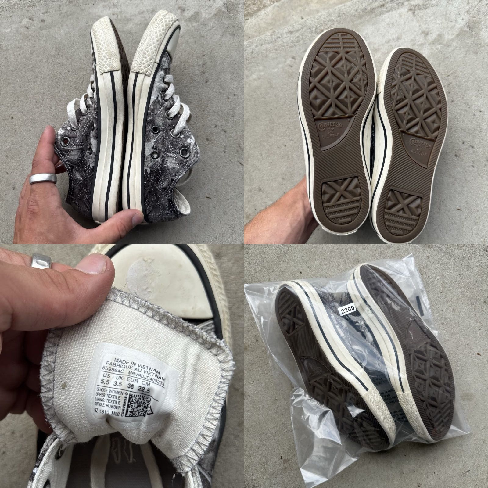 Converse Converse Chuck Taylor All Star Low Satin Floral White Womens Size 5.5 Shoes Sneaker Stars Size US 4 / IT 34 - 8 Thumbnail