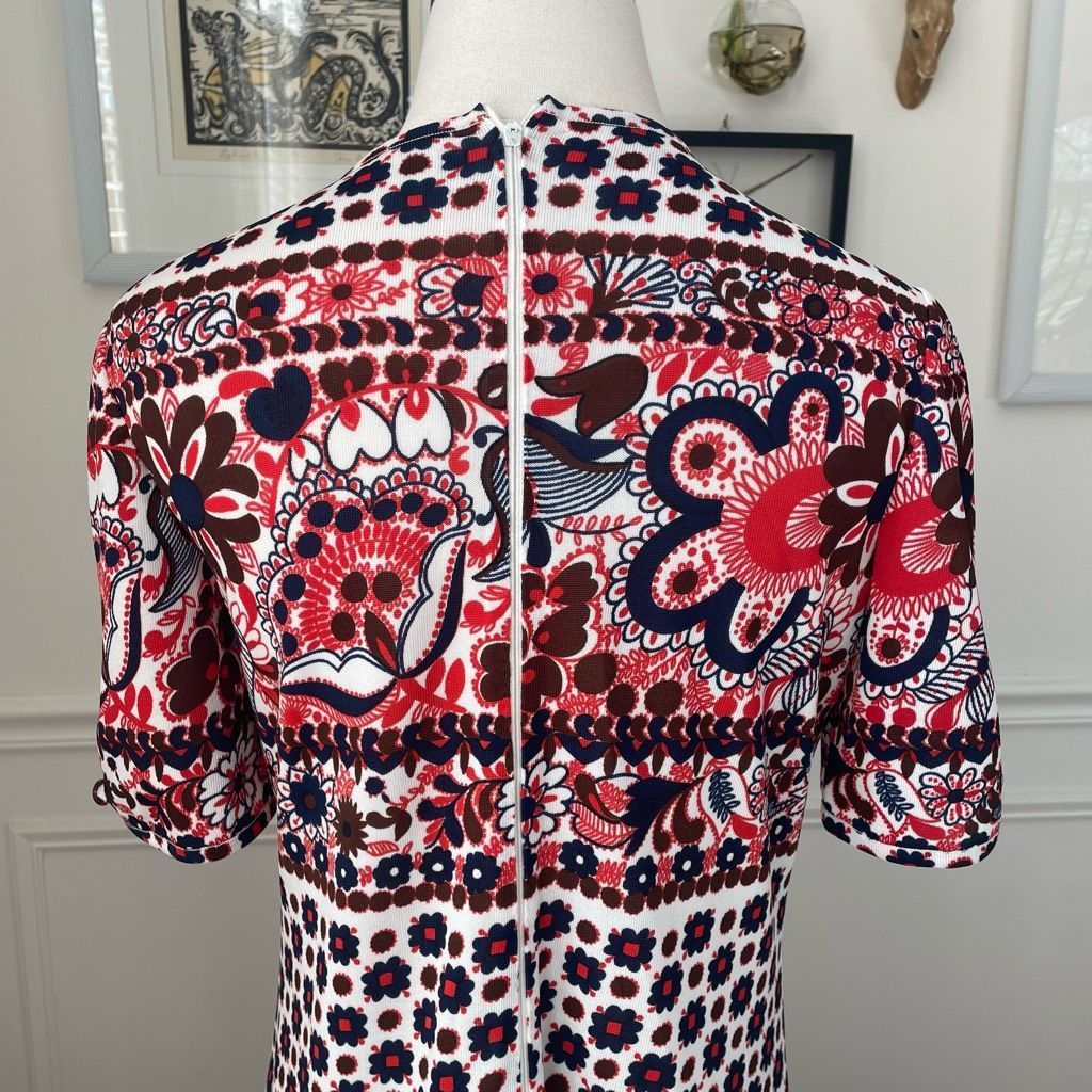 Vintage Vintage 70s Goldworm Italy Short Sleeve Mod Boho Print Dress Size M / US 6-8 / IT 42-44 - 8 Thumbnail