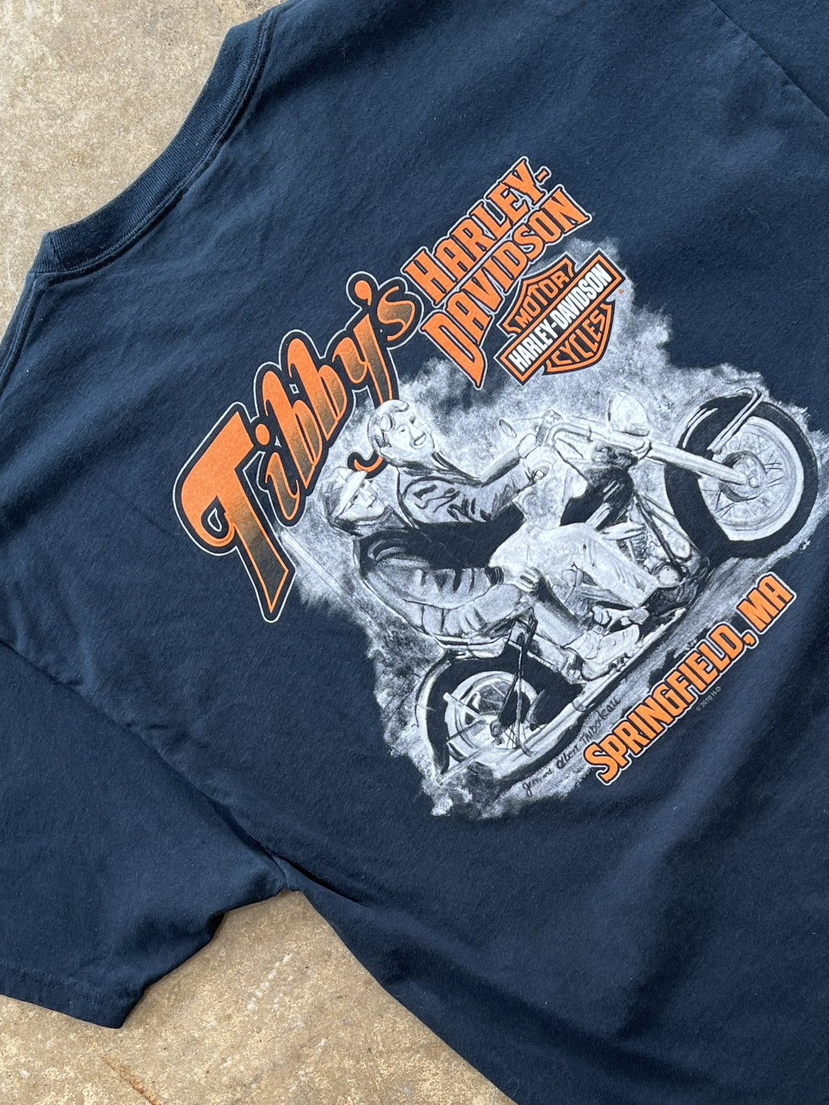 Harley Davidson Vintage Harley Davidson Fat Boy Sings Springfield Tee XL Size US XL / EU 56 / 4 - 4 Thumbnail