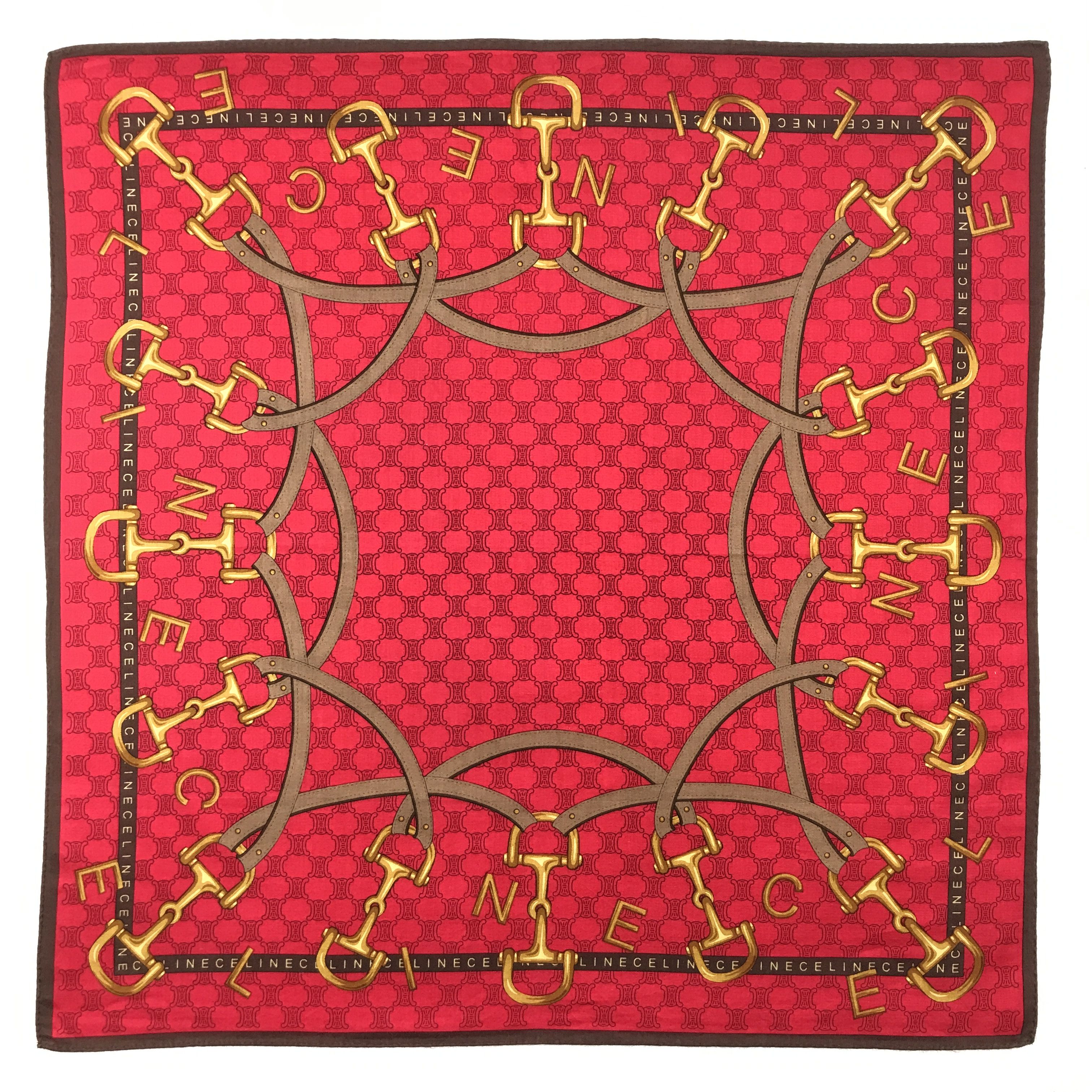 Celine × Vintage Vintage Celine Monogram Bandana Neckerchief Handkerchief Size ONE SIZE - 1 Thumbnail