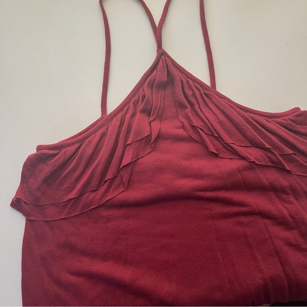 Designer Nordstrom Sun & Shadow Tank Top Red Cordovan Small NEW Size S / US 4 / IT 40 - 4 Thumbnail