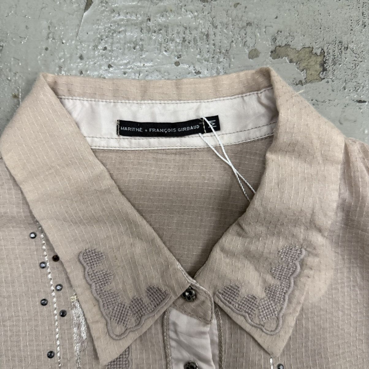 Marithe + Francois Girbaud Archives 90s Marithe Francois Girbaud Rhine Stone Shirt Size M / US 6-8 / IT 42-44 - 4 Thumbnail