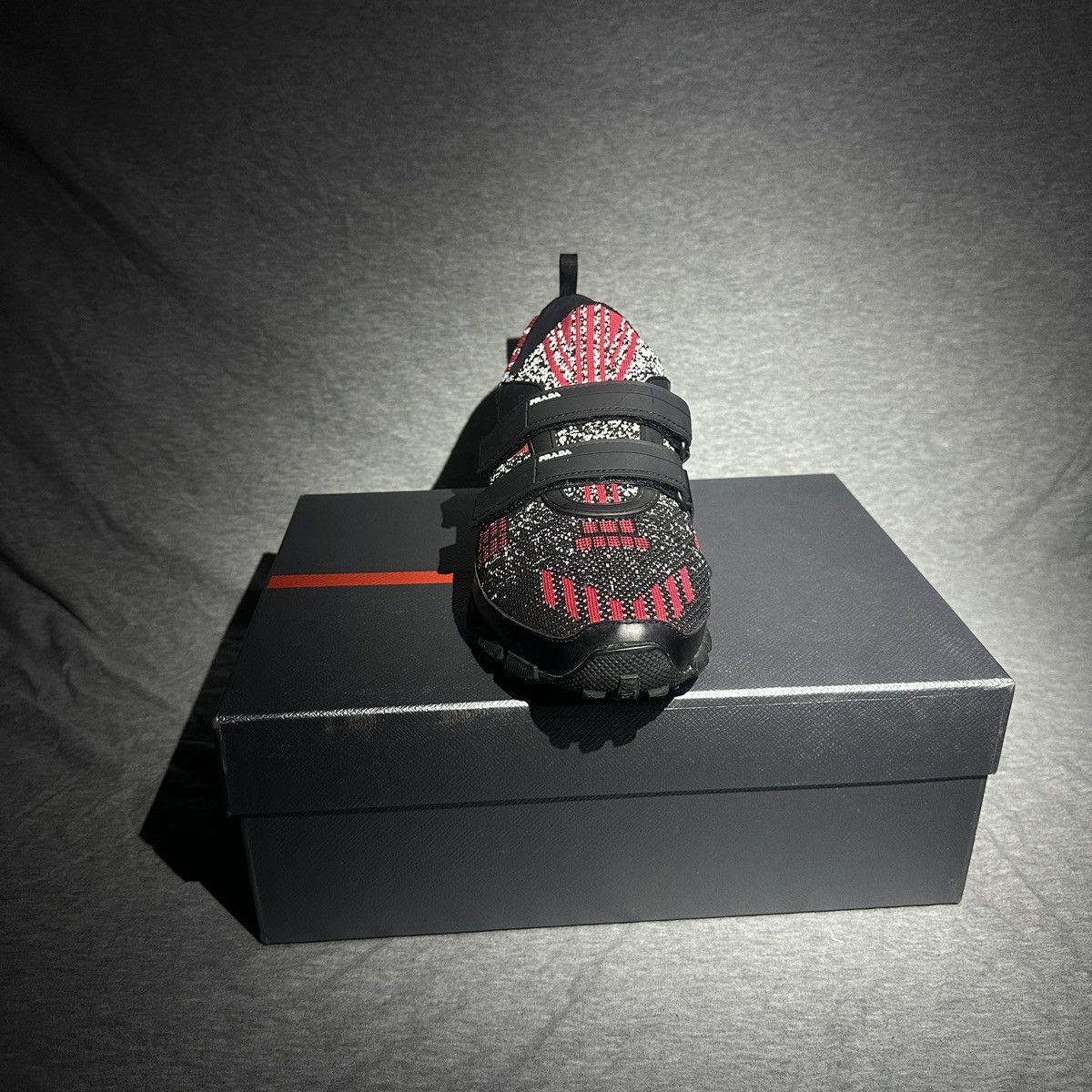 Prada PRADA Crossection Slip-On Knit Red/Black/Grey, Size 10.5 Size US 10.5 / EU 43-44 - 19 Thumbnail