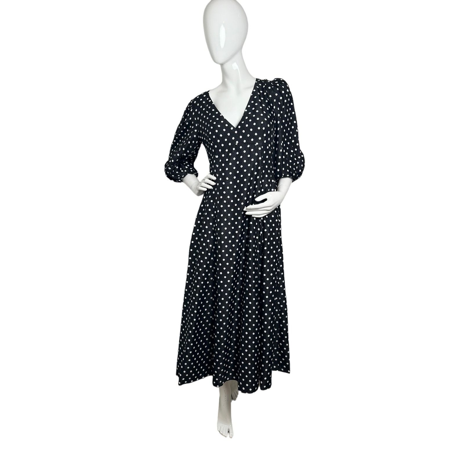Kate Spade Harmony Dot Cloqué mainline Dress 6 Black