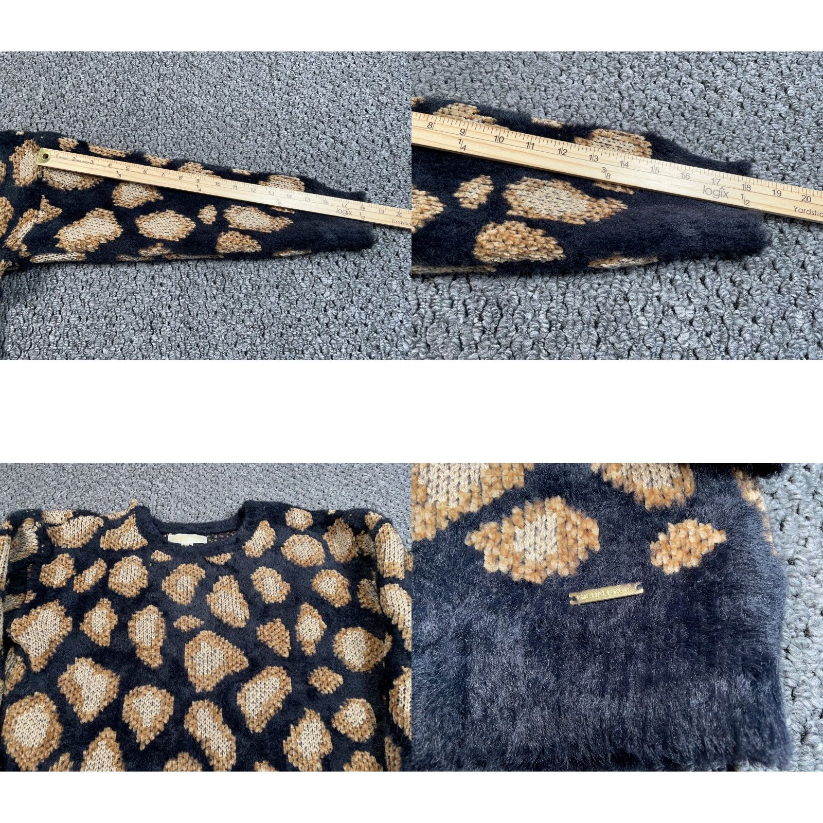 Michael Kors Michael Kors Plush Animal Pattern Sweater Women's Medium Black Jacquard Knit Size M / US 6-8 / IT 42-44 - 8 Thumbnail
