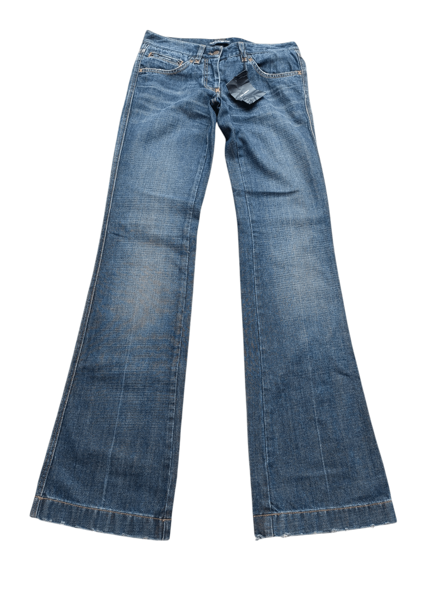 Dolce & Gabbana FLARED 💥 Dolce & Gabbana Blue Denim Distressed Zipper Jeans Size US 30 / EU 46 - 5 Thumbnail