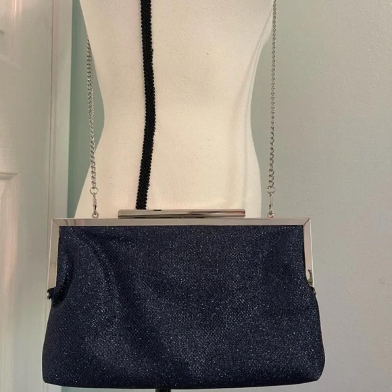Nine West Glittered navy blue purse/clutch Size ONE SIZE - 8 Thumbnail