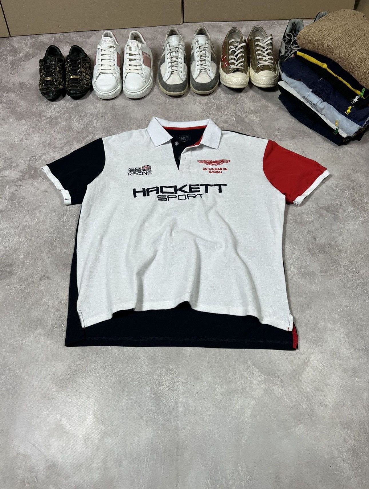 Vintage Vintage Hackett Aston Martin GB Racing Polo Size US XL / EU 56 / 4 - 2 Thumbnail
