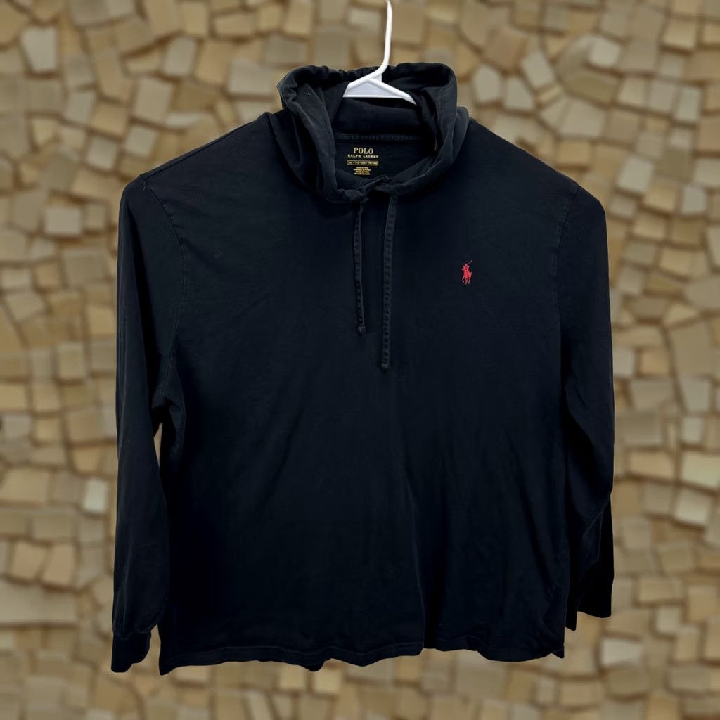 Polo Ralph Lauren Polo Ralph Lauren Mens Black Long Sleeve Hooded T-Shirt Cotton Jersey Pony XXL Size US XXL / EU 58 / 5 - 1 Thumbnail