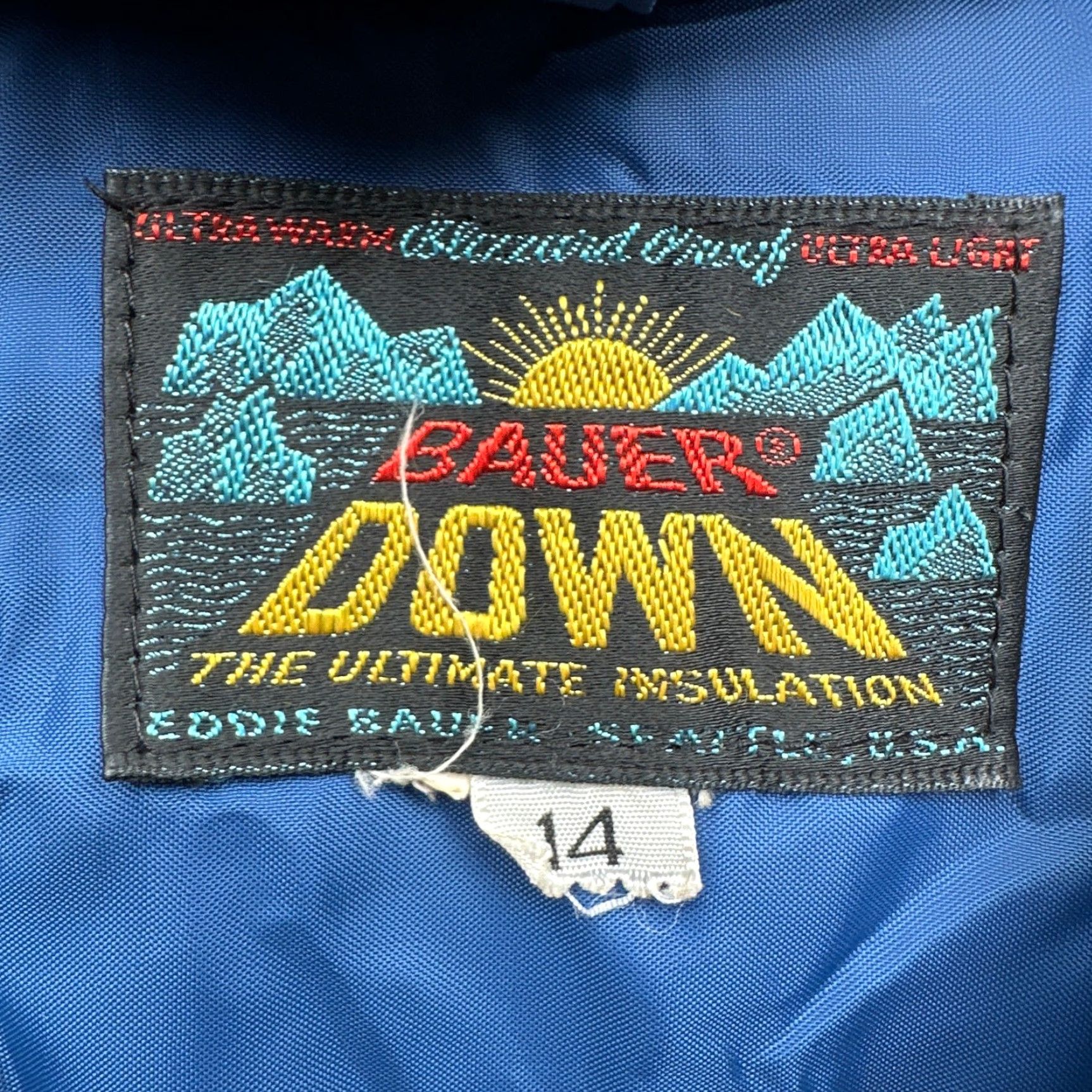 Eddie Bauer VINTAGE Eddie Bauer Down Goose Down Puffer Jacket Womens L Blue Quilted Zip Hooded Long 60s Leisure Size L / US 10 / IT 46 - 2 Thumbnail