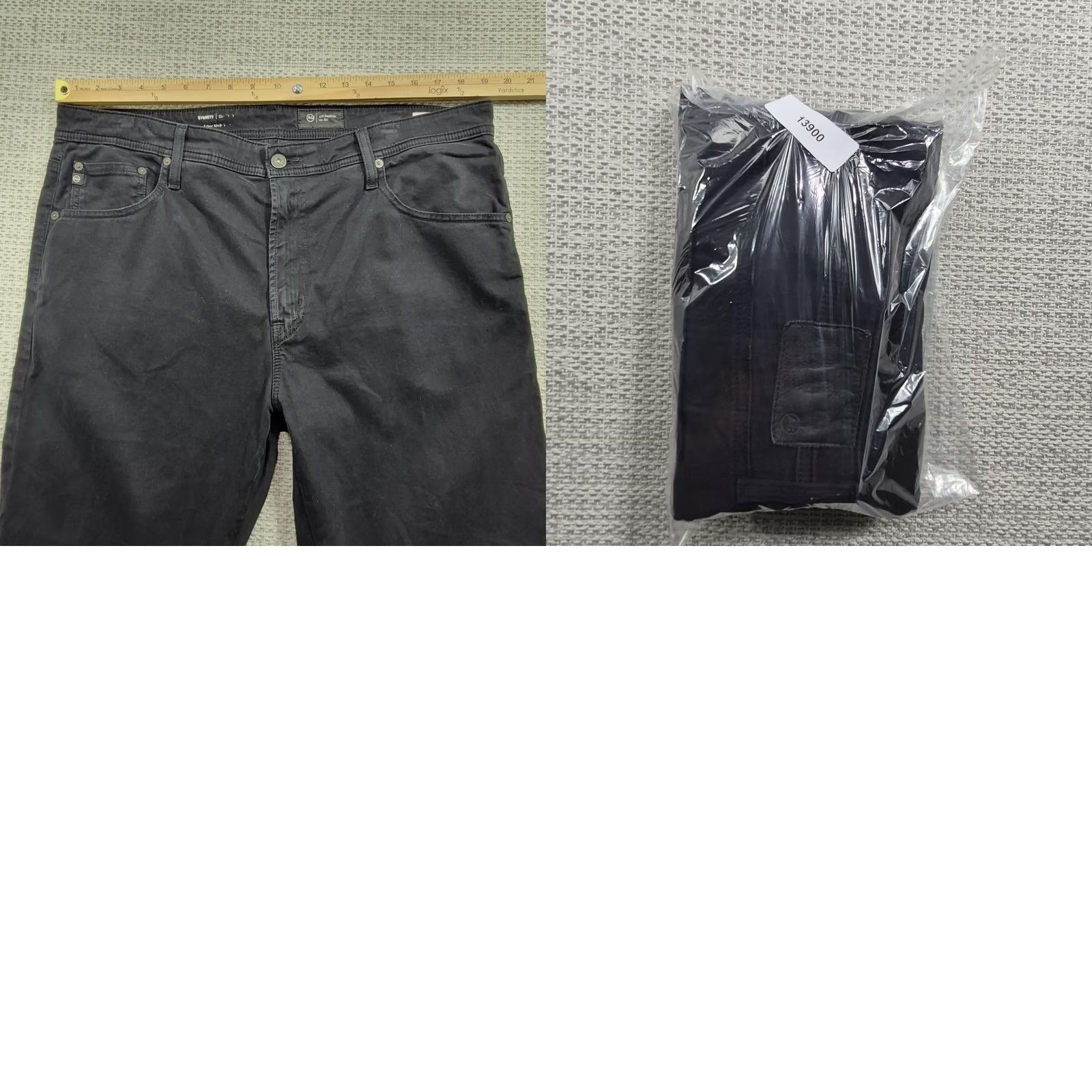 AG Adriano Goldschmied Jeans Slim Straight 38x32 Black Everett 
