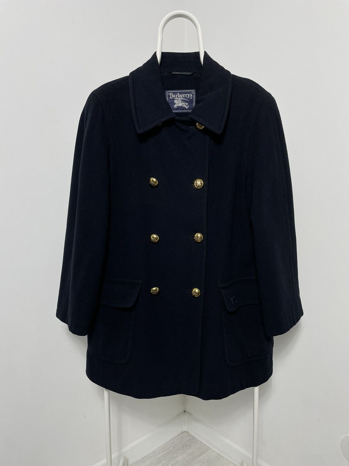 image of Burberry’S Wool & Cashmere Coat Black Nova Check, Men's (Size Medium)