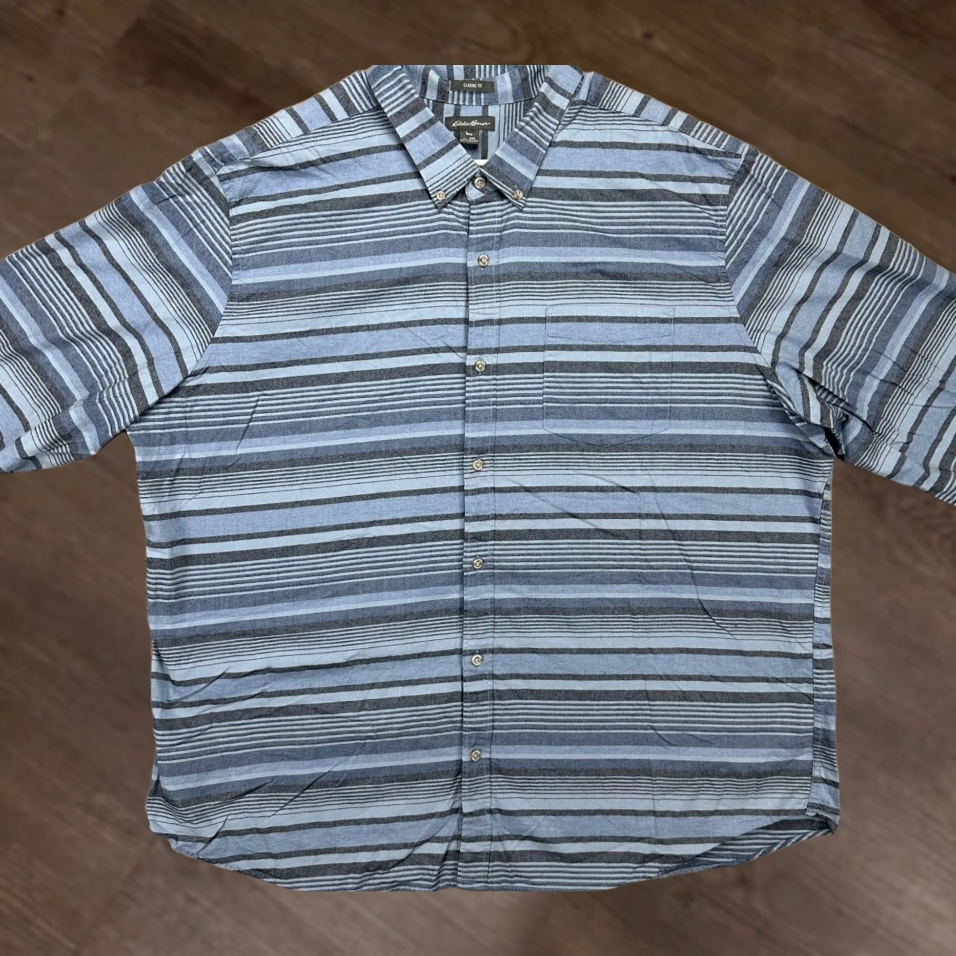 Eddie Bauer Eddie Bauer Shirt Adult 3XL Big Tall Blue Striped Button Down Classic Fit Mens Size US XXL / EU 58 / 5 - 1 Thumbnail