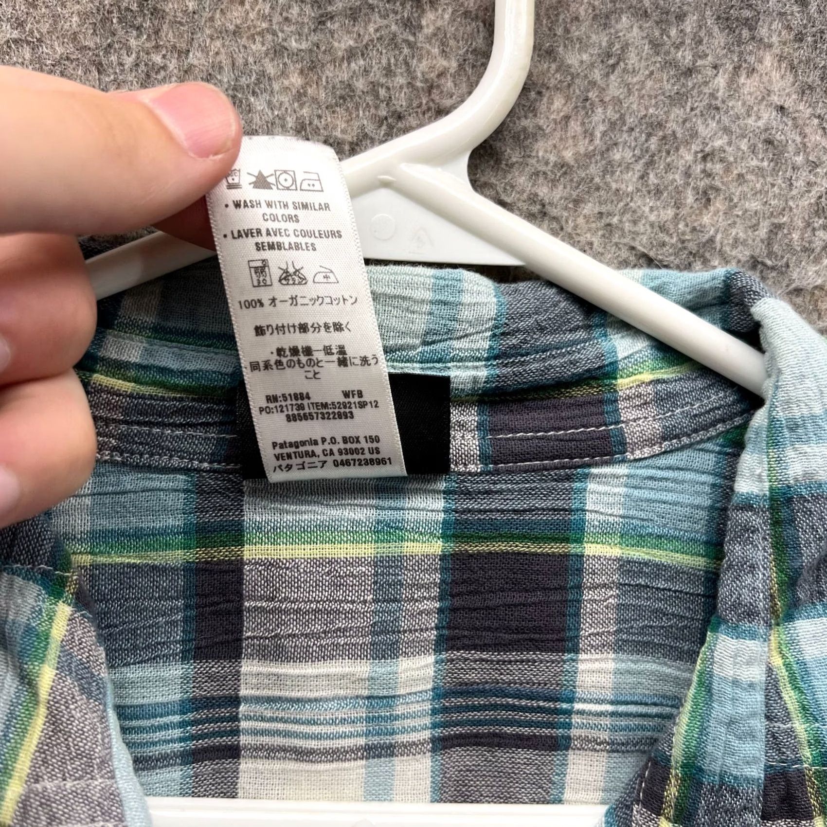 Patagonia Patagonia Men Large Blue Button Down Plaid Organic Adult Shirt Size US L / EU 52-54 / 3 - 3 Thumbnail