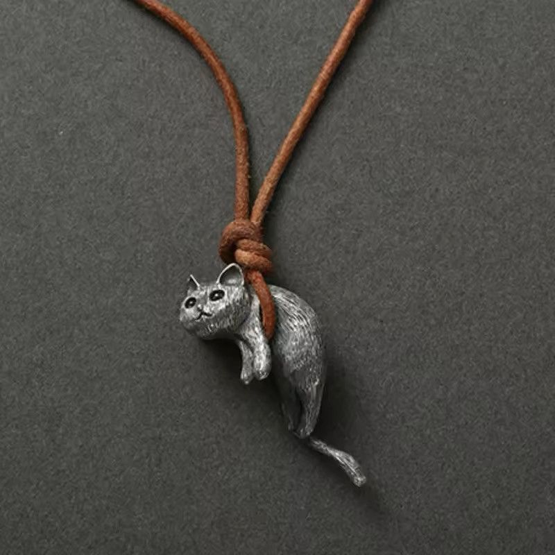 Jewelry × Vintage Cute Cat Pendant Necklace Size ONE SIZE - 1 Thumbnail