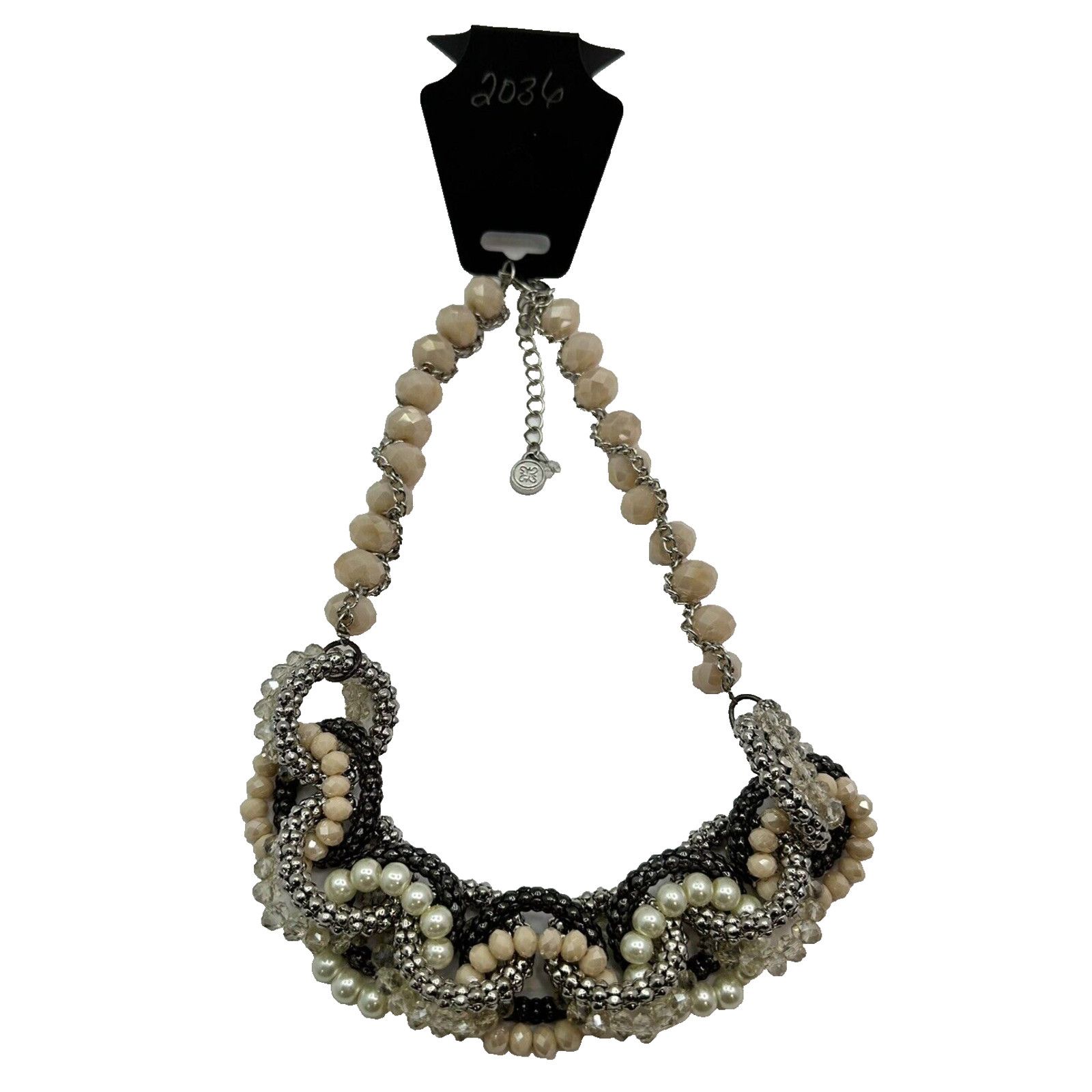 Vera Wang VERA WANG Crystal Beads Braided Shimmering Mesh Necklace Size ONE SIZE - 3 Thumbnail