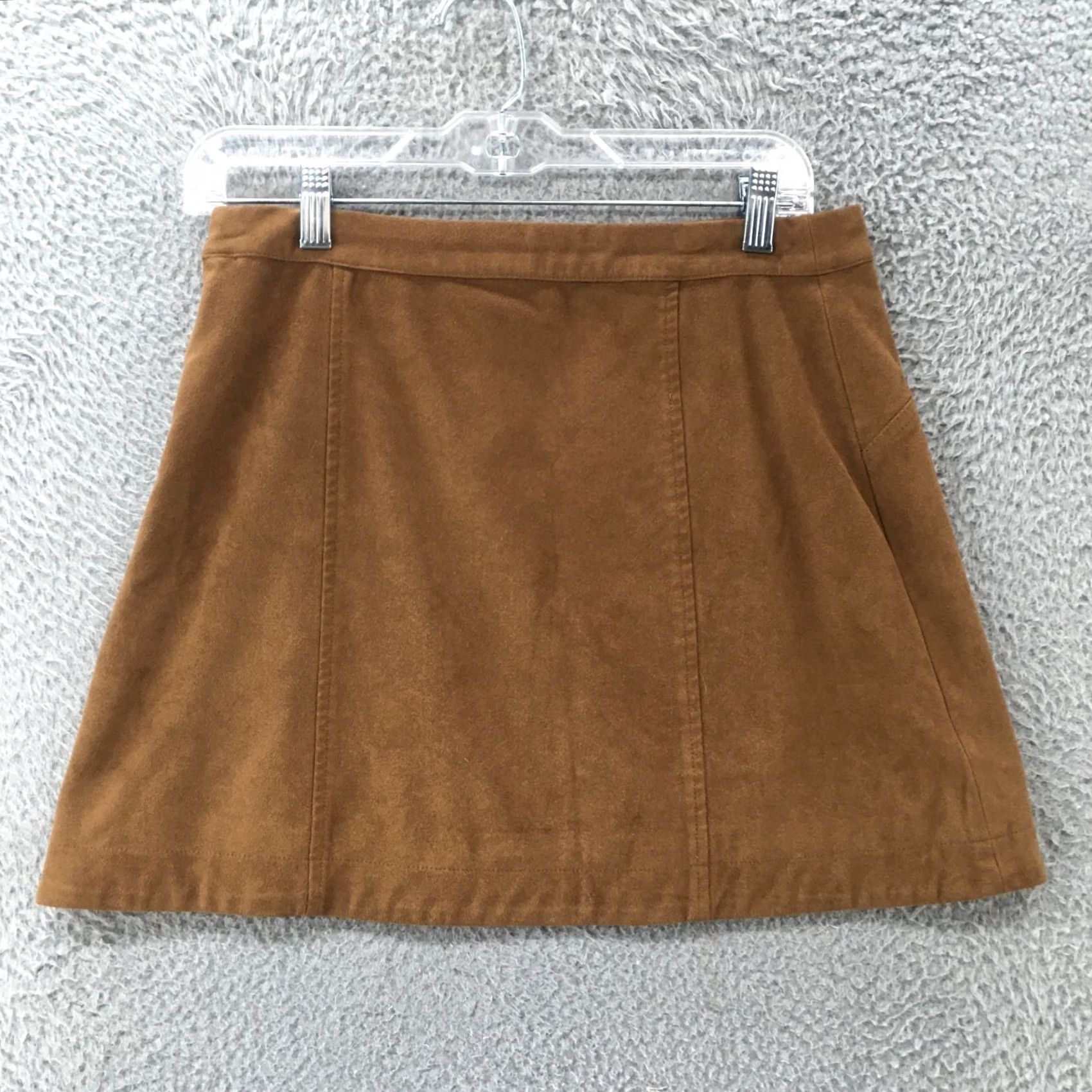 Abercrombie & Fitch Abercrombie & Fitch Brown A-Line Mini Skirt Womens 6 Casual Side Zipper Size 28" / US 6 / IT 42 - 5 Thumbnail