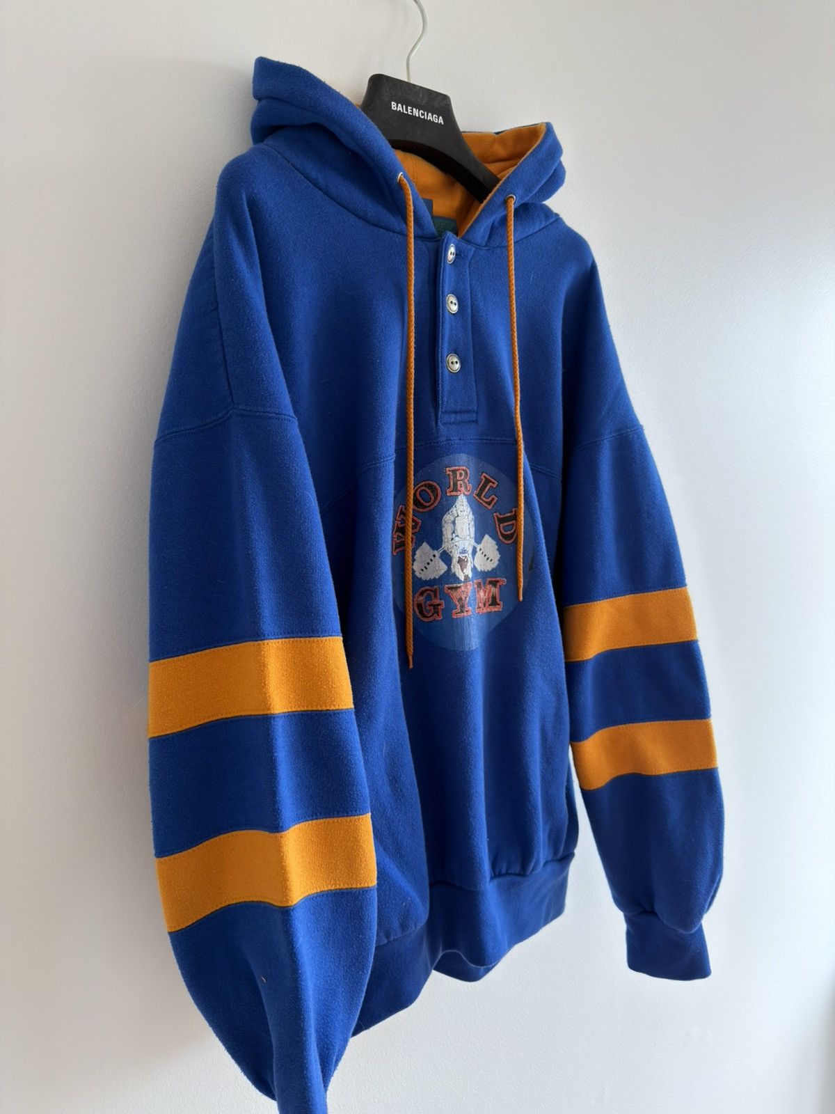 Vintage *RARE* VINTAGE 80s 90s WORLD GYM GORILLA HOODIE BODYBUILDING Size US L / EU 52-54 / 3 - 5 Thumbnail