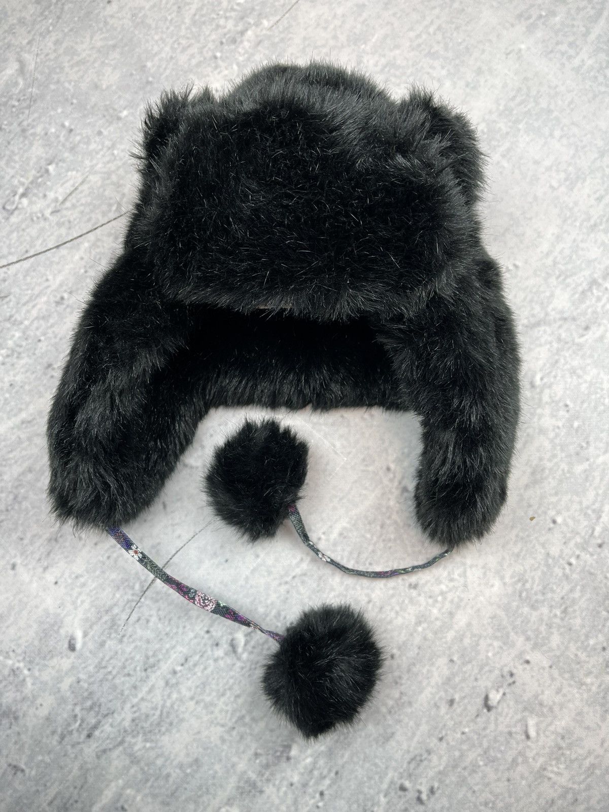 Hat Hype Vintage Avant garde Trapped Fur ski hat with ears Lil Yachty style Grailed