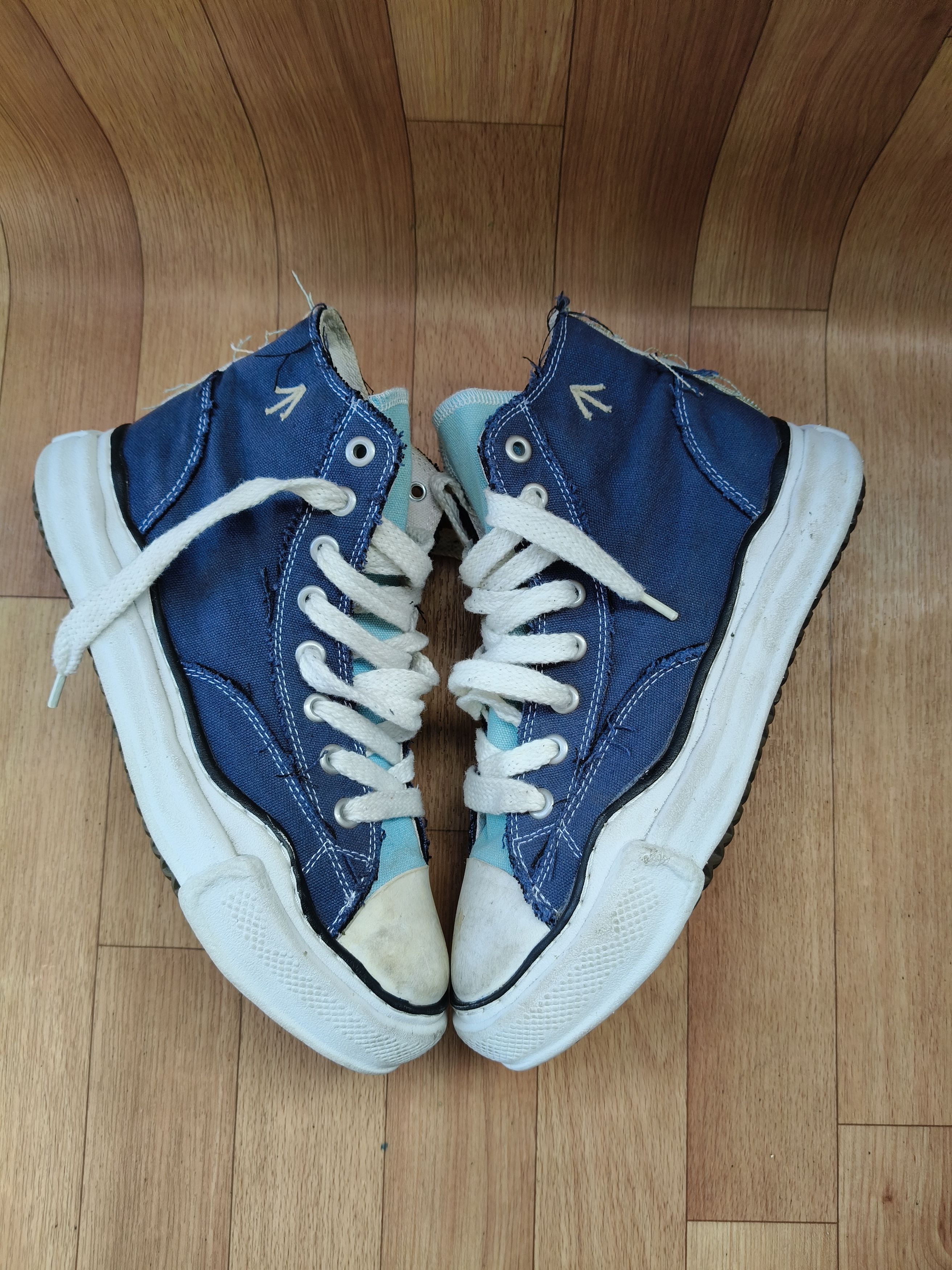 Maison MIHARA YASUHIRO × Nigel Cabourn Melted sole distressed high top sneakers Size US 9 / EU 42 - 6 Thumbnail